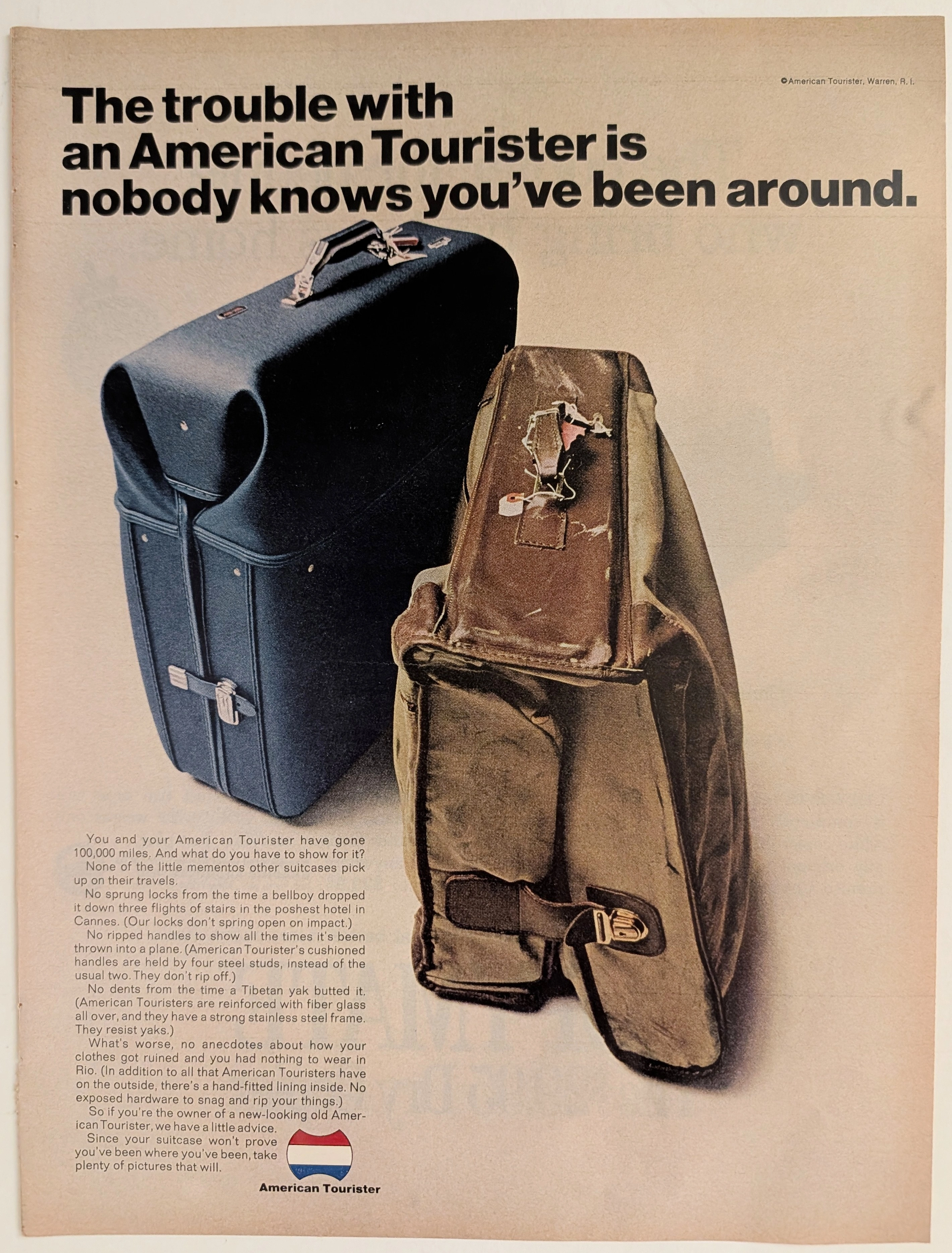 1970s American Tourister Hardshell Luggage Vintage Advertisement vintage advertisement — curator suggestion