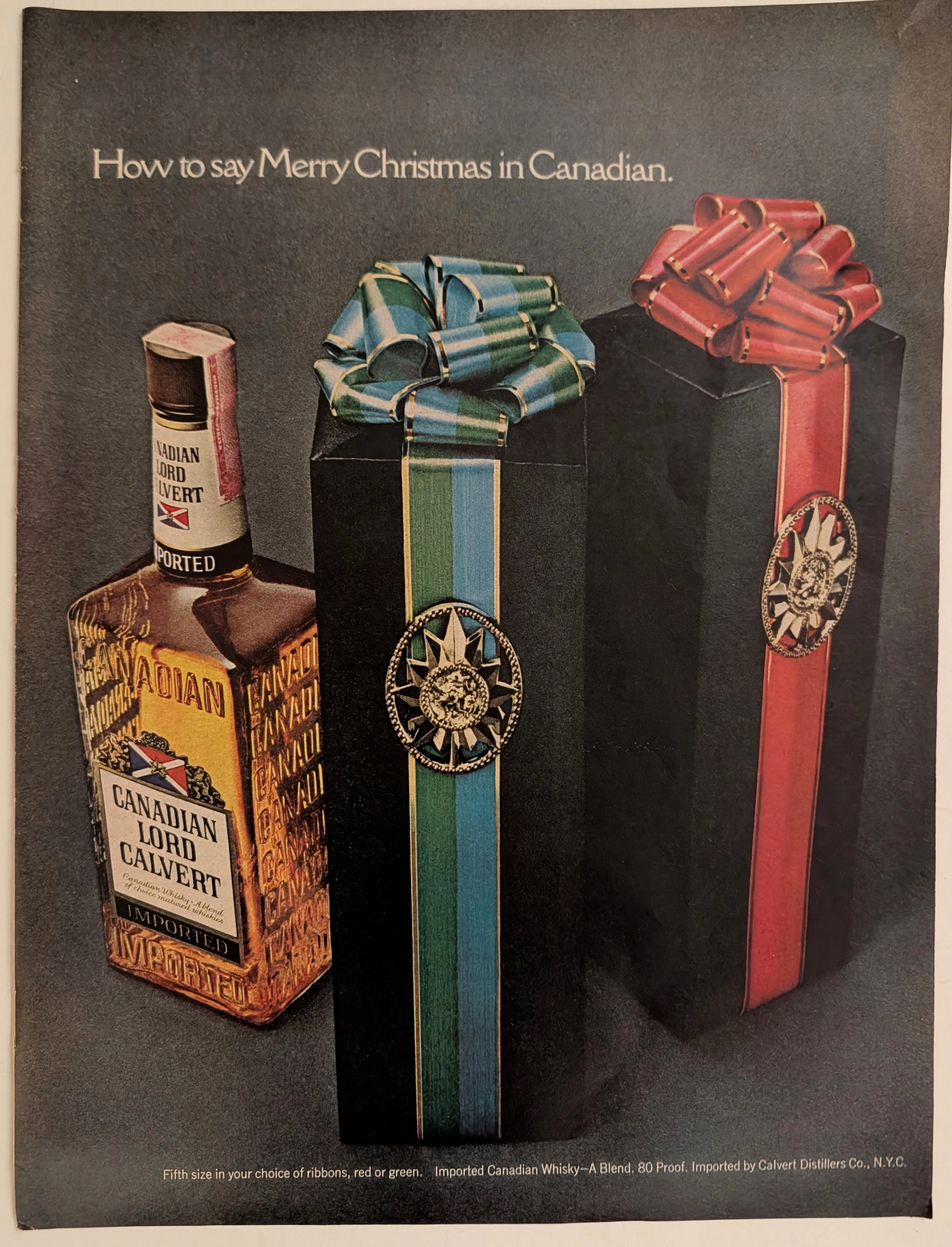 1970s Canadian Lord Calvert Whisky "Merry Christmas" Vintage Advertisement (1970) — Class B vintage Lifestyle & Vice