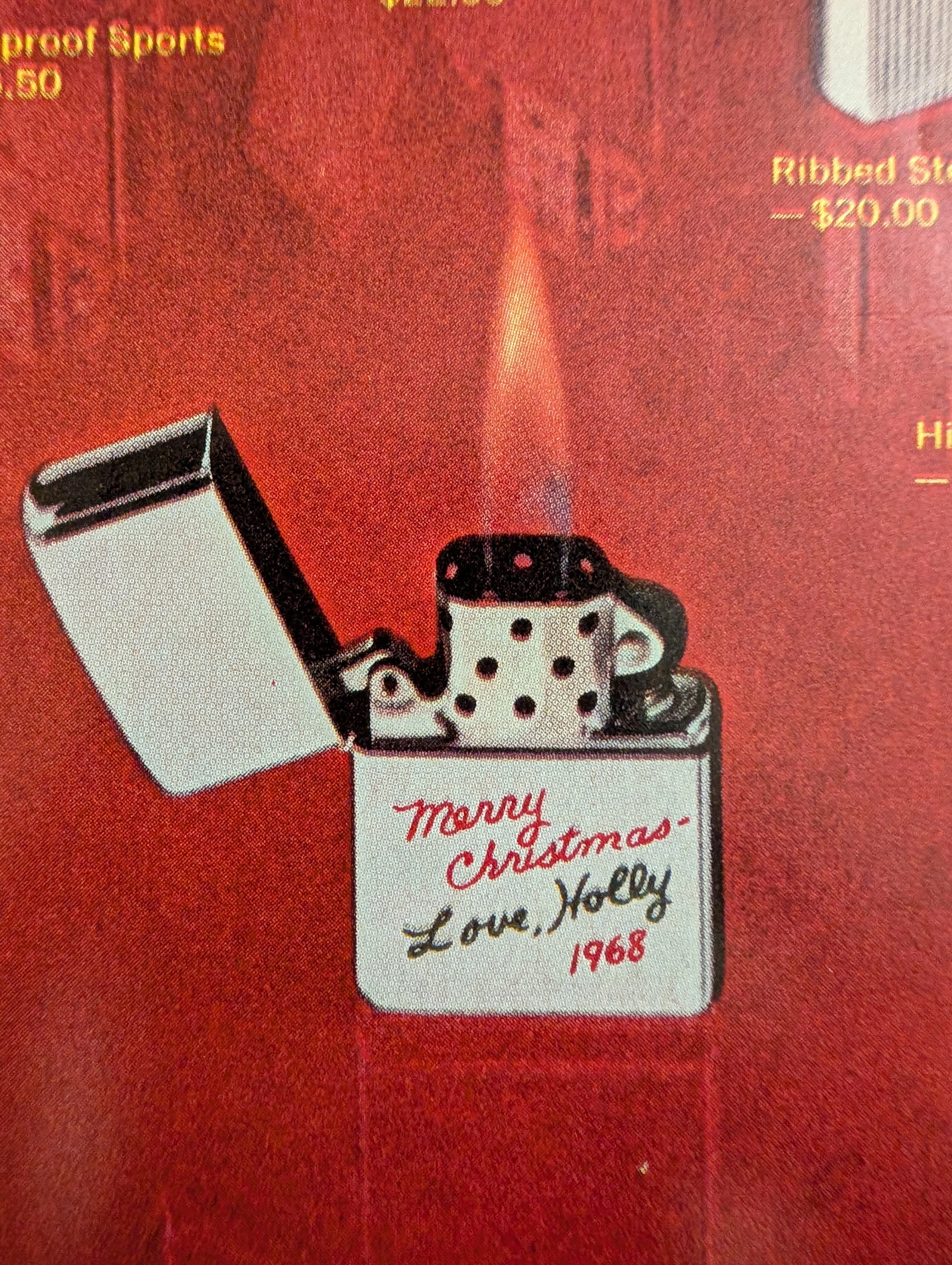 1968 Zippo Windproof Lighters Christmas Vintage Advertisement — Thumbnail 2