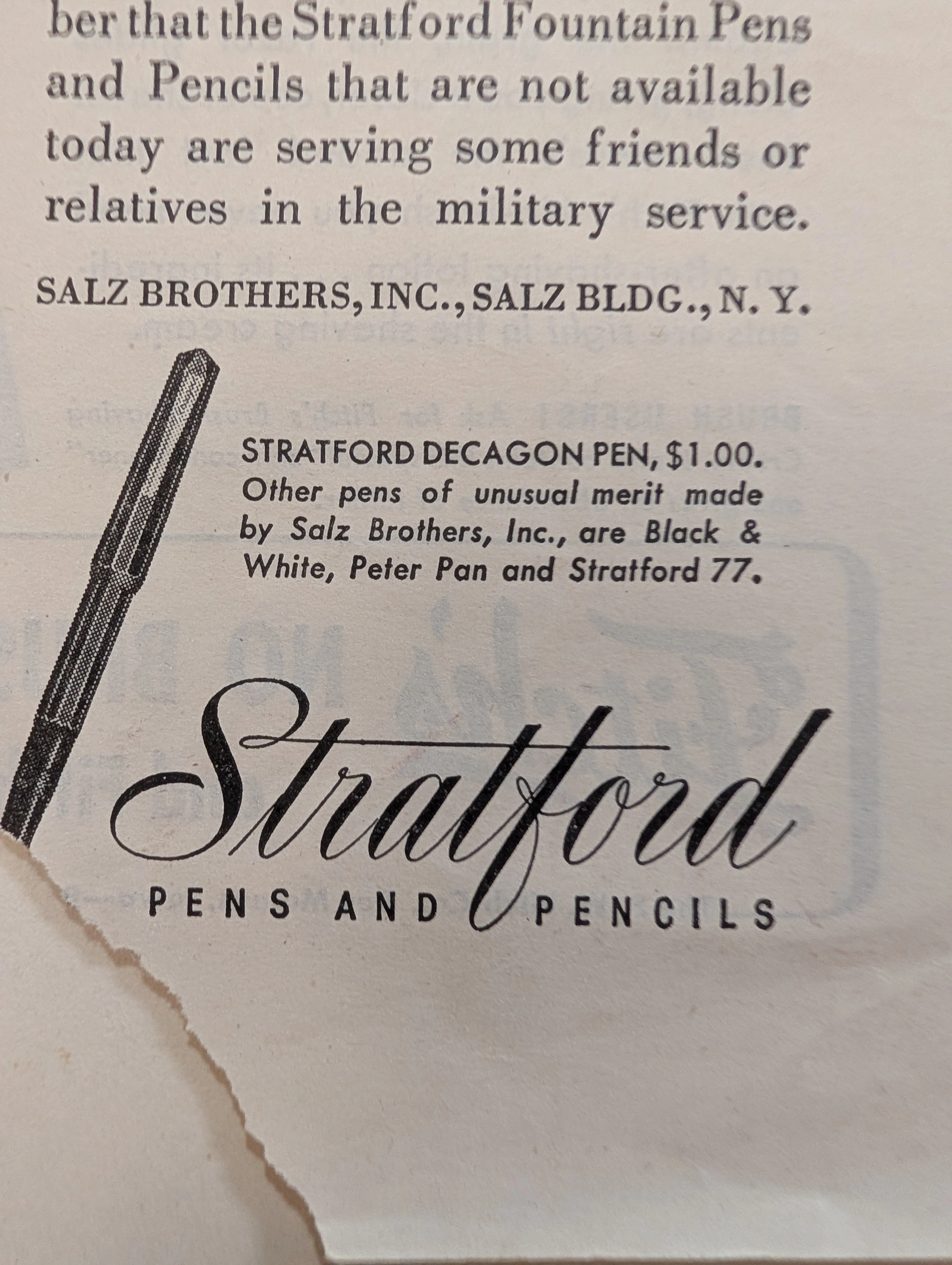 1944 Stratford Decagon Pen Vintage Advertisement: The "Fighting Guy" Campaign — Thumbnail 3