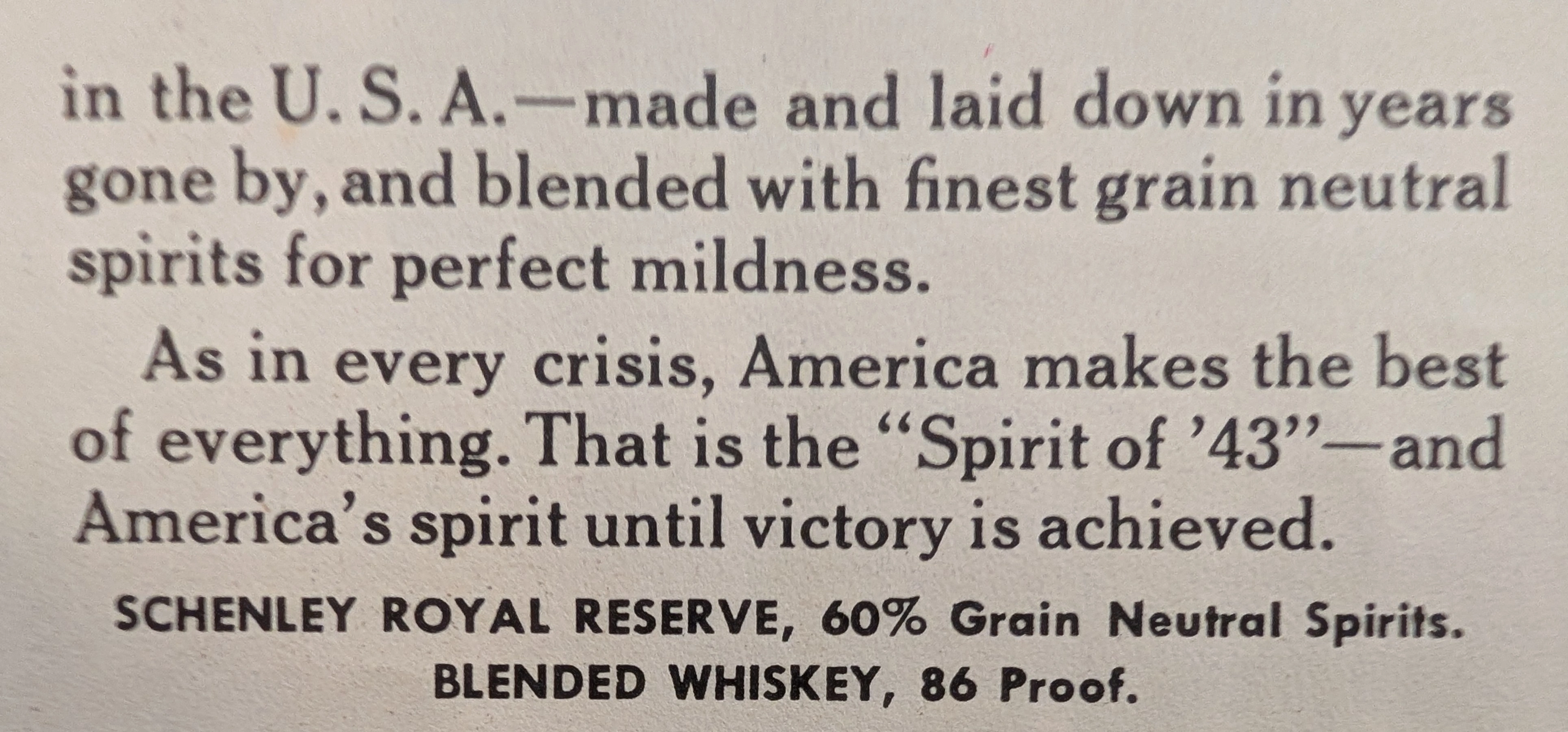The Time Traveller's Dossier : Schenley '43 - The Distiller's War — The Record Institute Journal