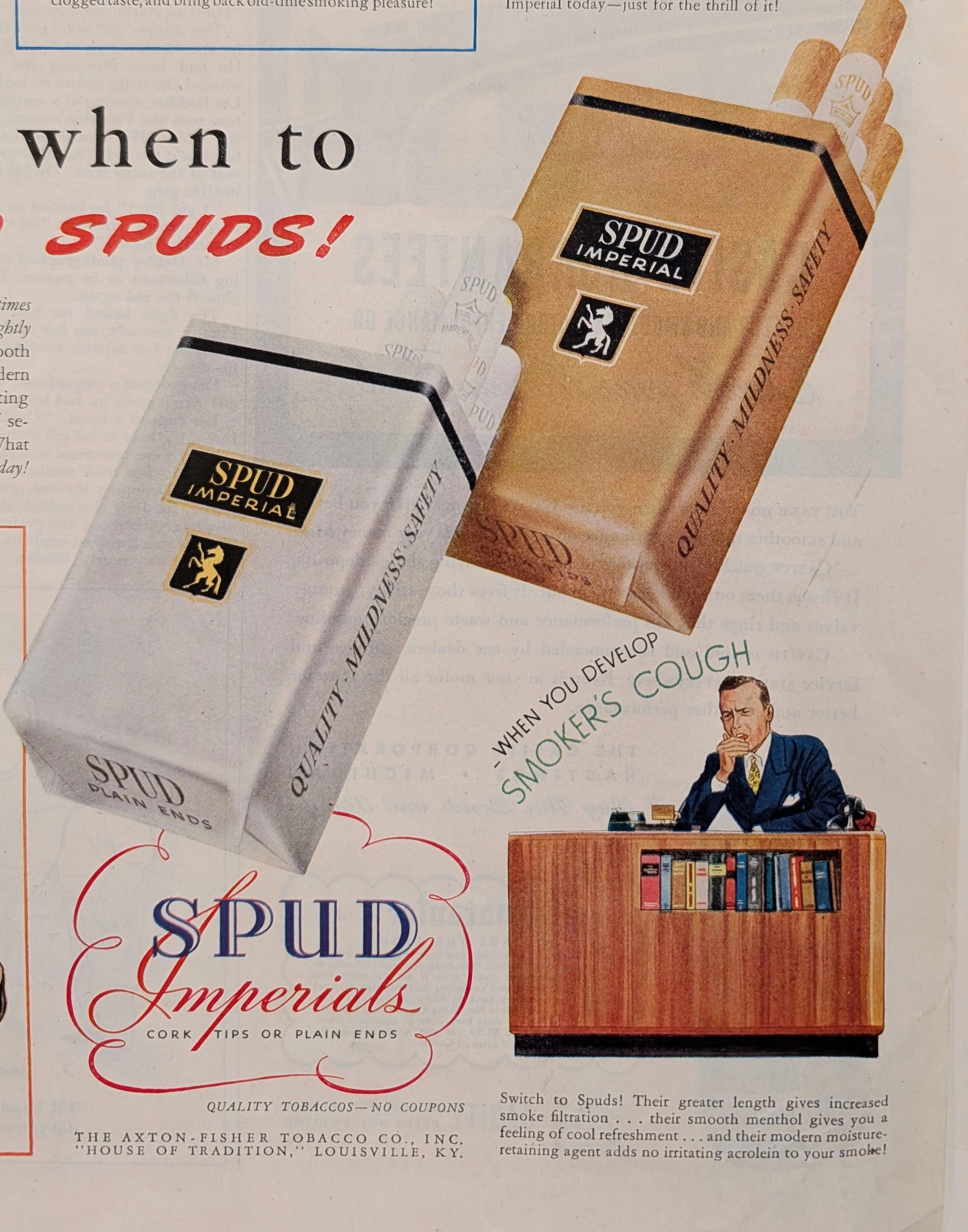 โฆษณาวินเทจ บุหรี่ Spud Imperials ยุค 1940 — ภาพย่อที่ 5