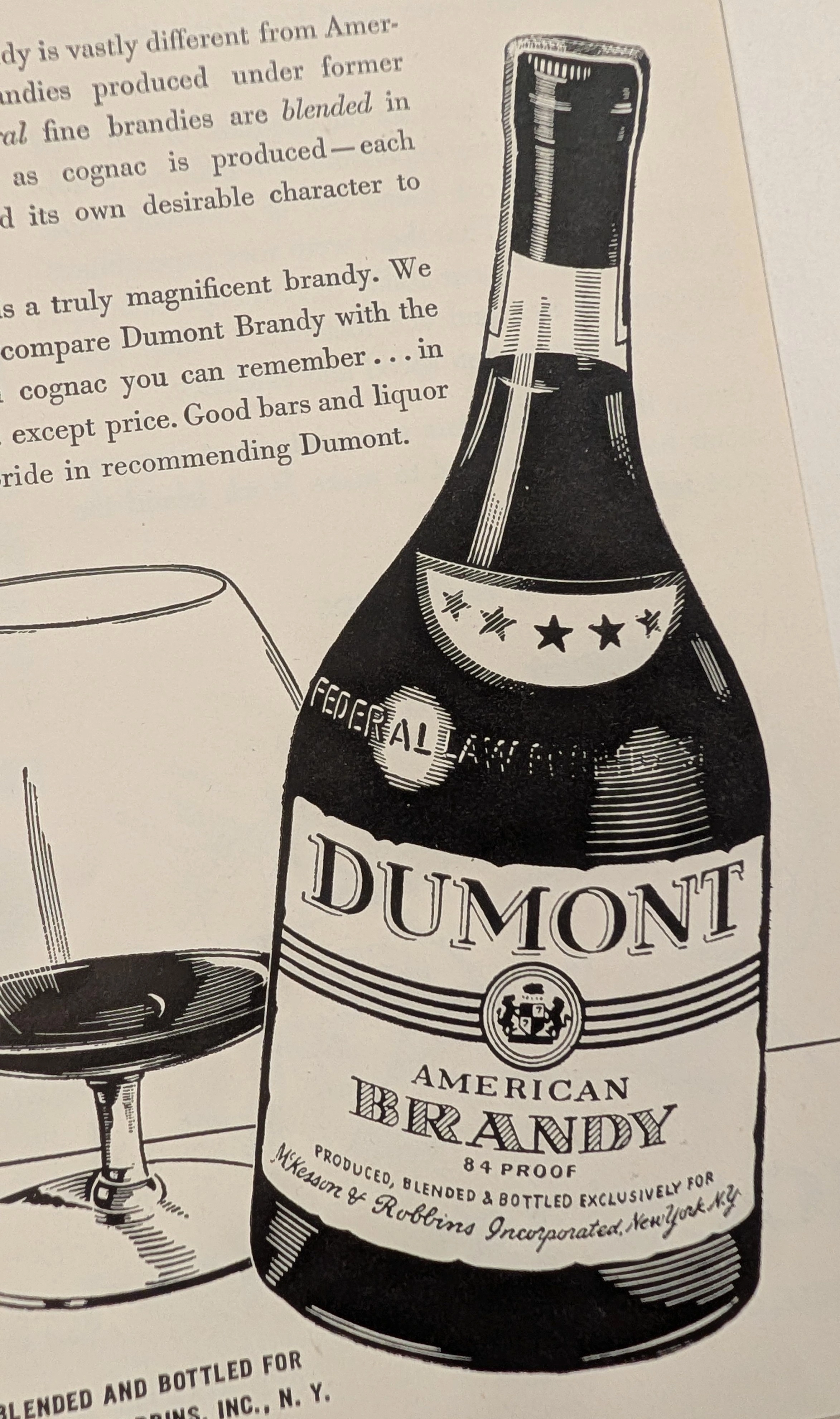1944 Dumont American Brandy Vintage Advertisement — Thumbnail 2