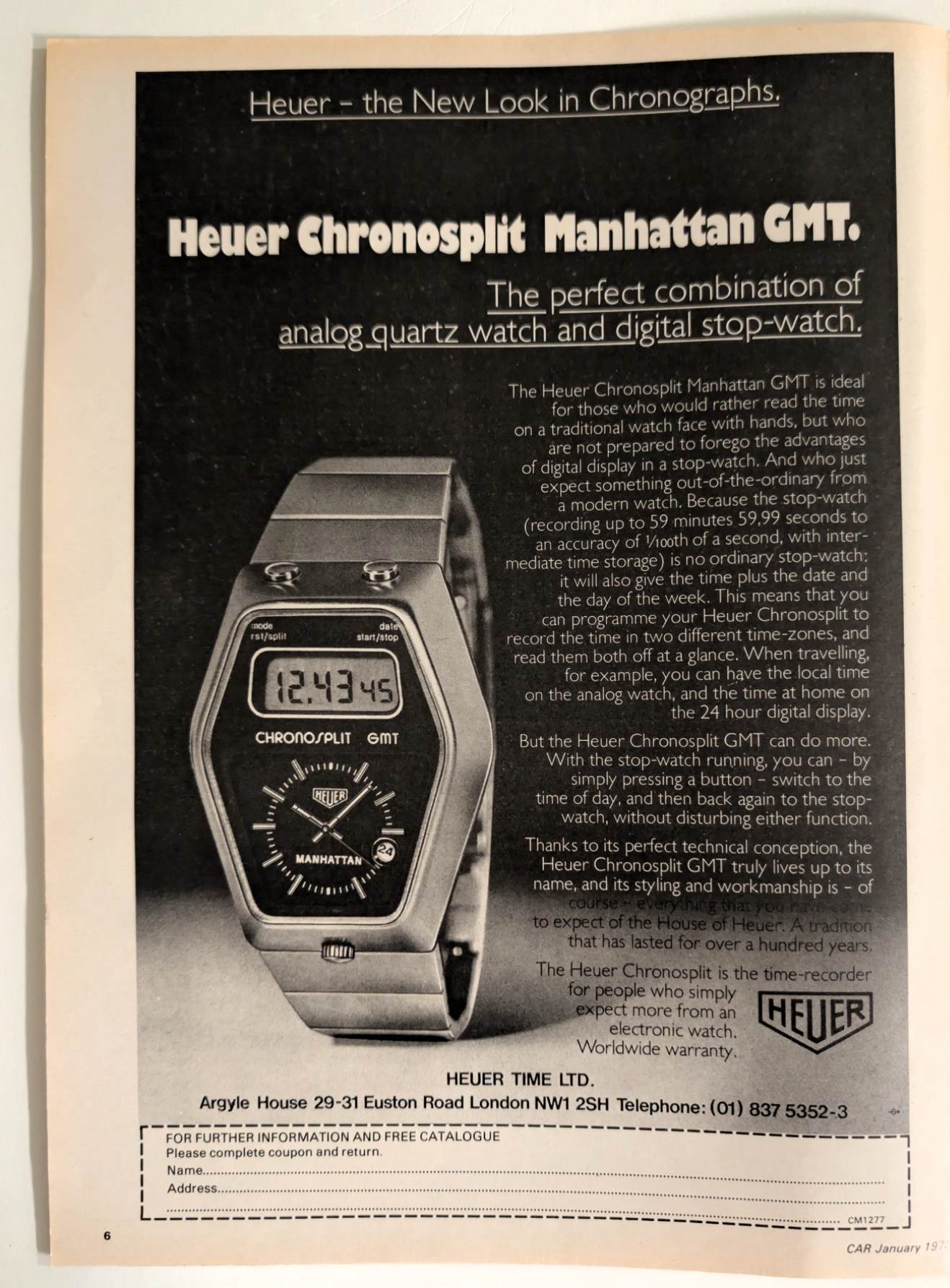 Ahead of Its Time: The 1978 Heuer Chronosplit Manhattan GMT