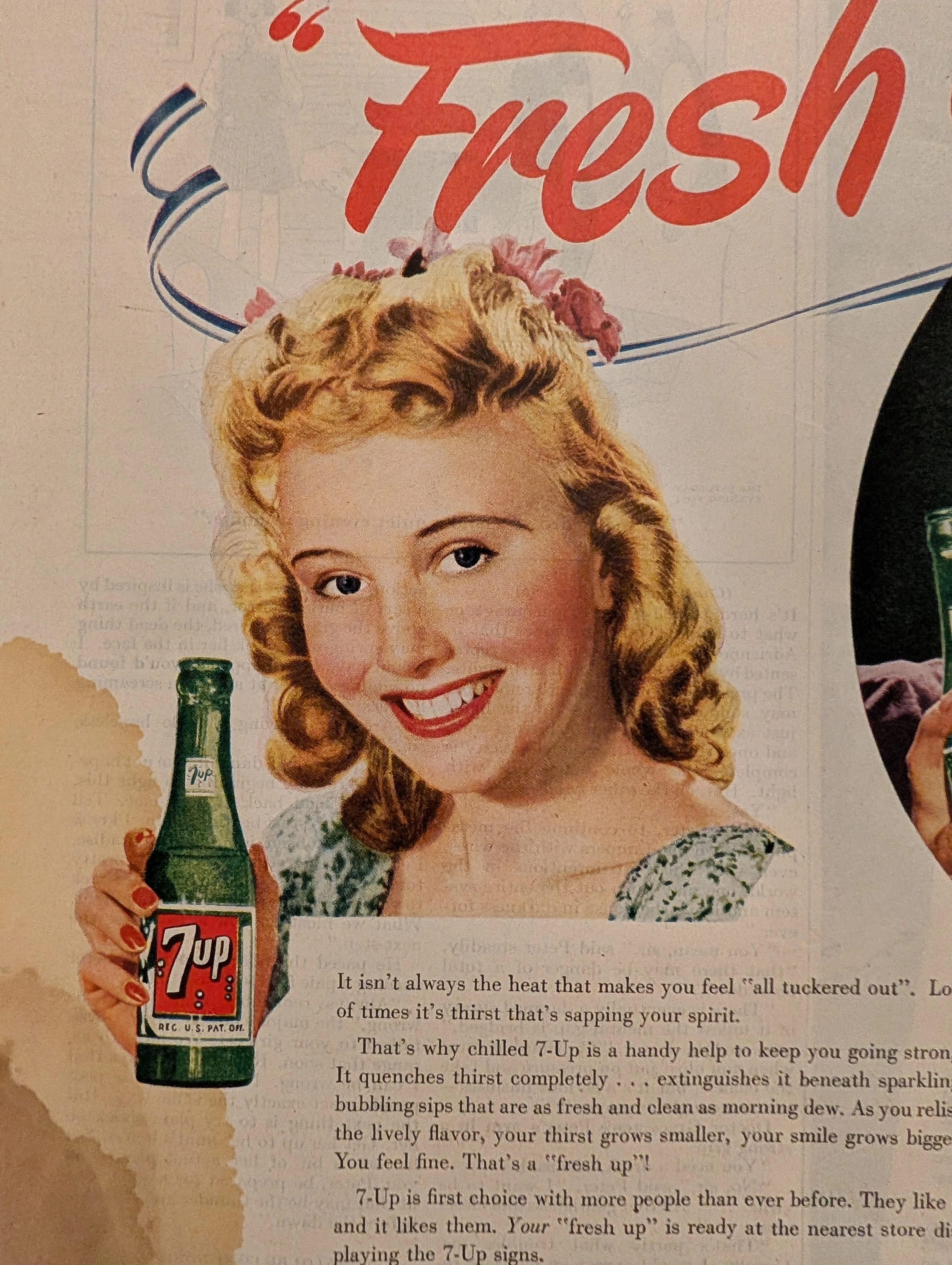 ヴィンテージ 1944 7-Up 広告 | 第二次世界大戦 メモラビリア | レアリティA — detail 5