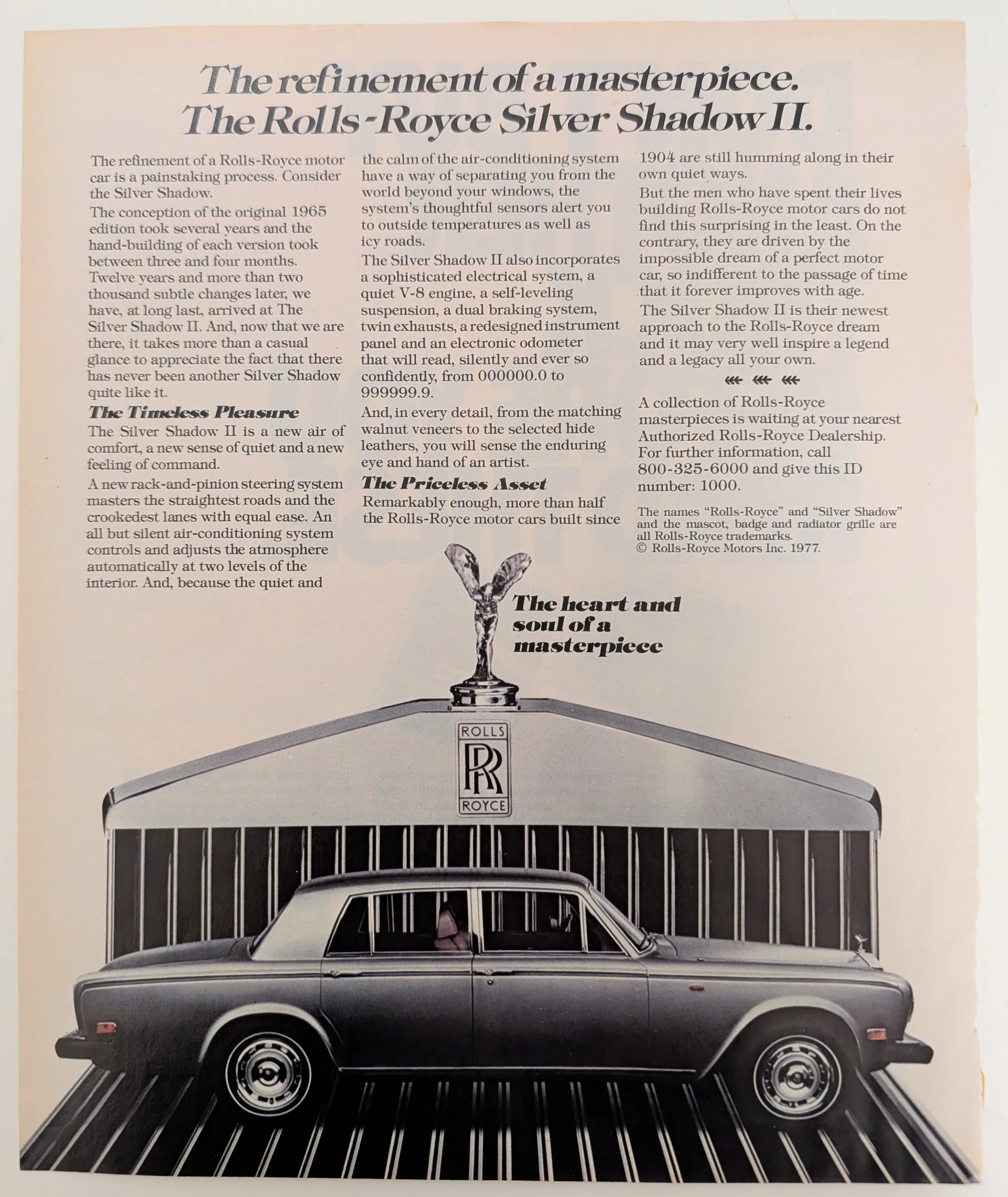 1977 Rolls-Royce Silver Shadow II vintage advertisement
