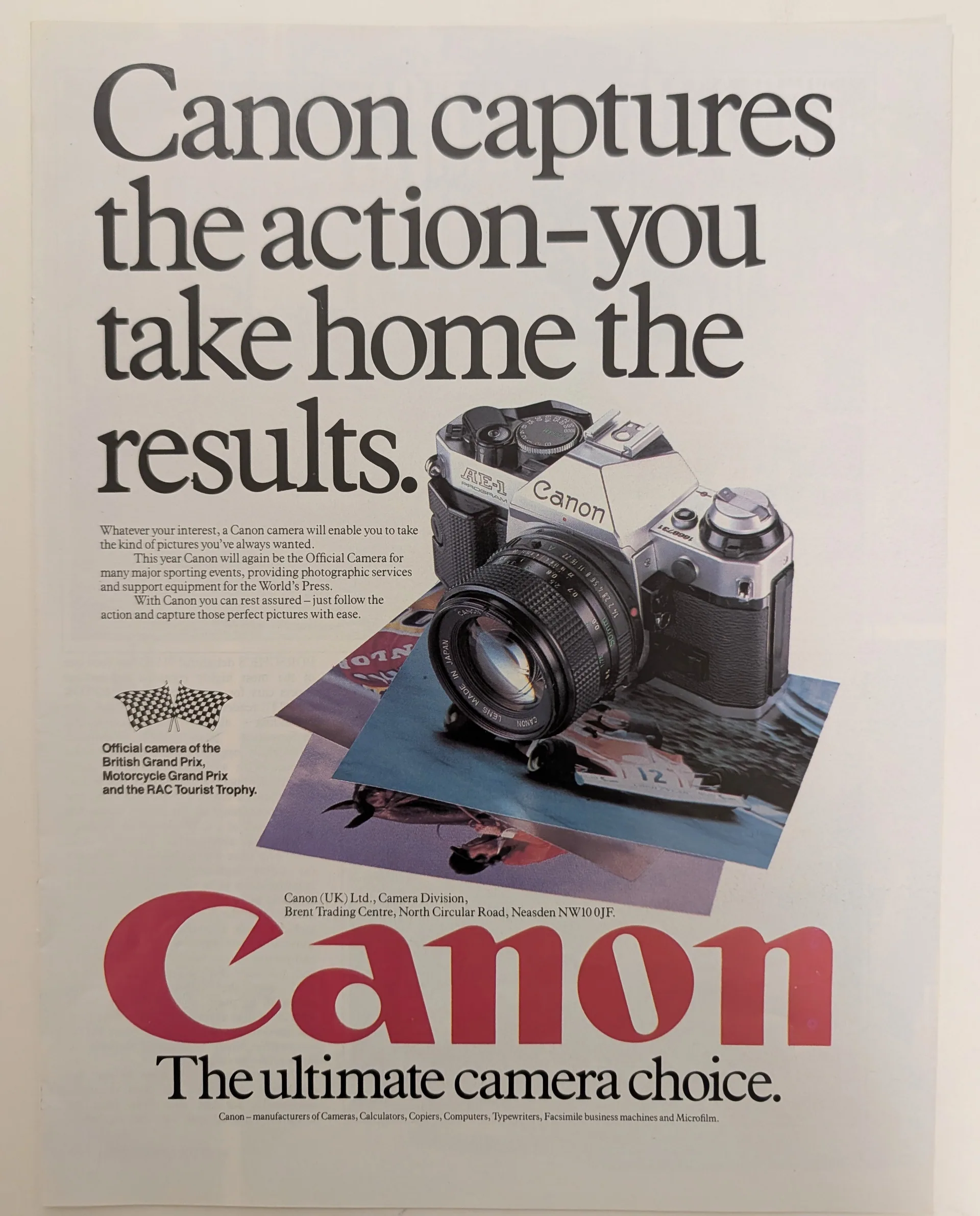 1981 Canon AE-1 Program vintage advertisement