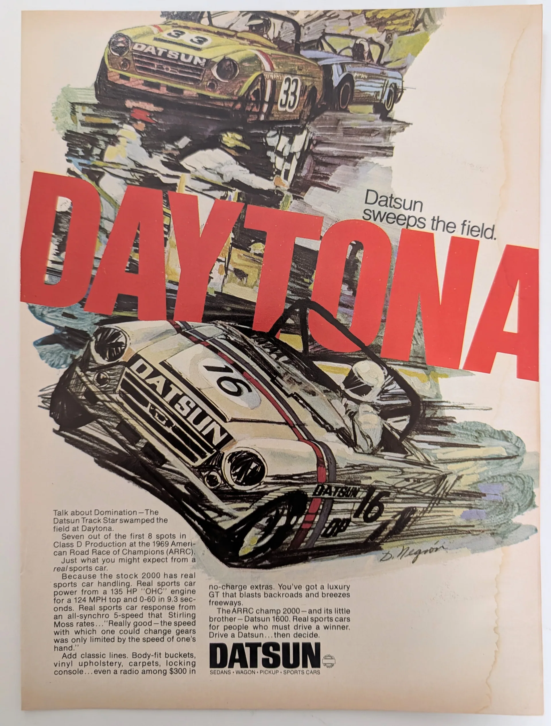 1969 Datsun Daytona ARRC vintage advertisement