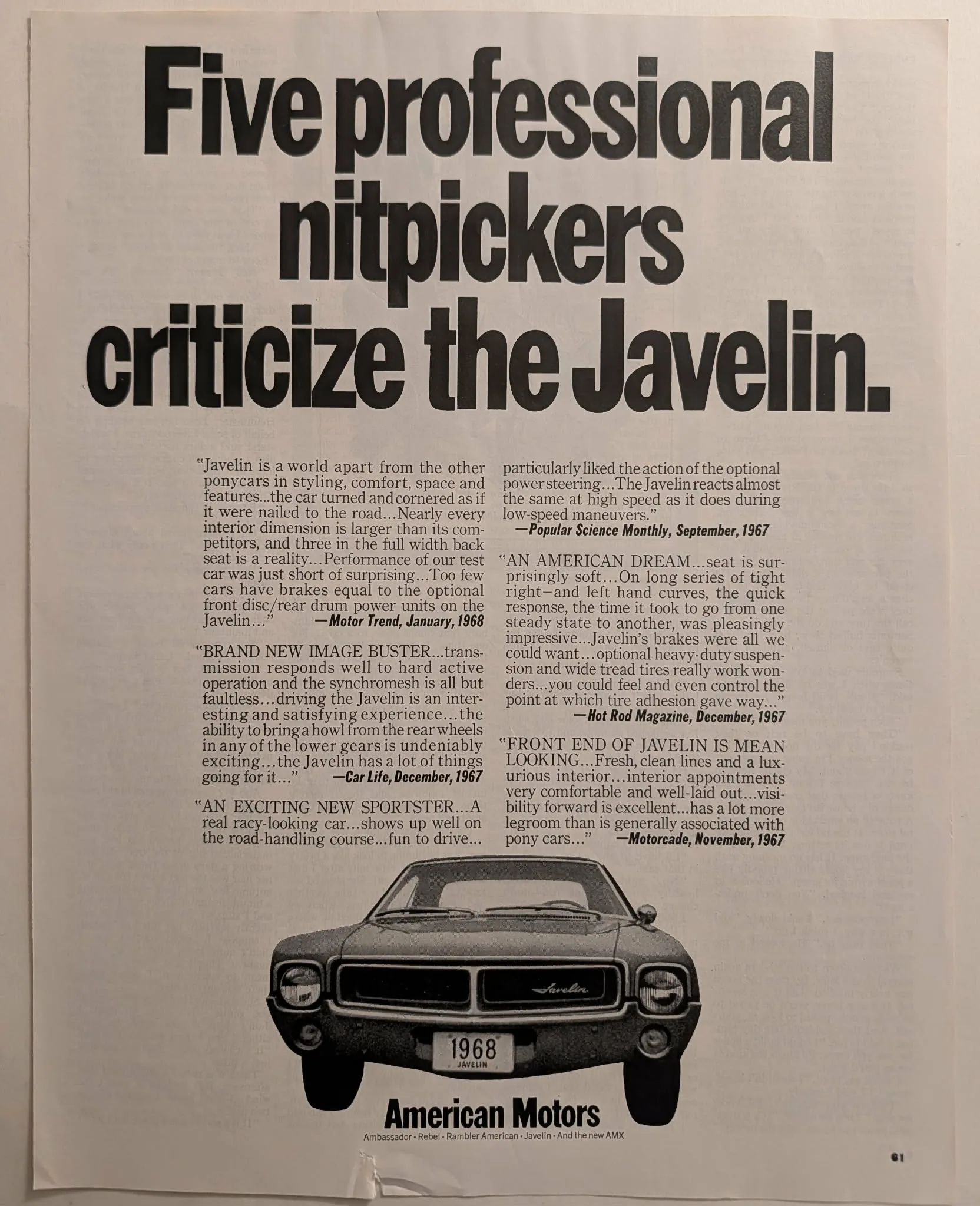 The Time Traveller's Dossier : 1968 AMC Javel — The Record I