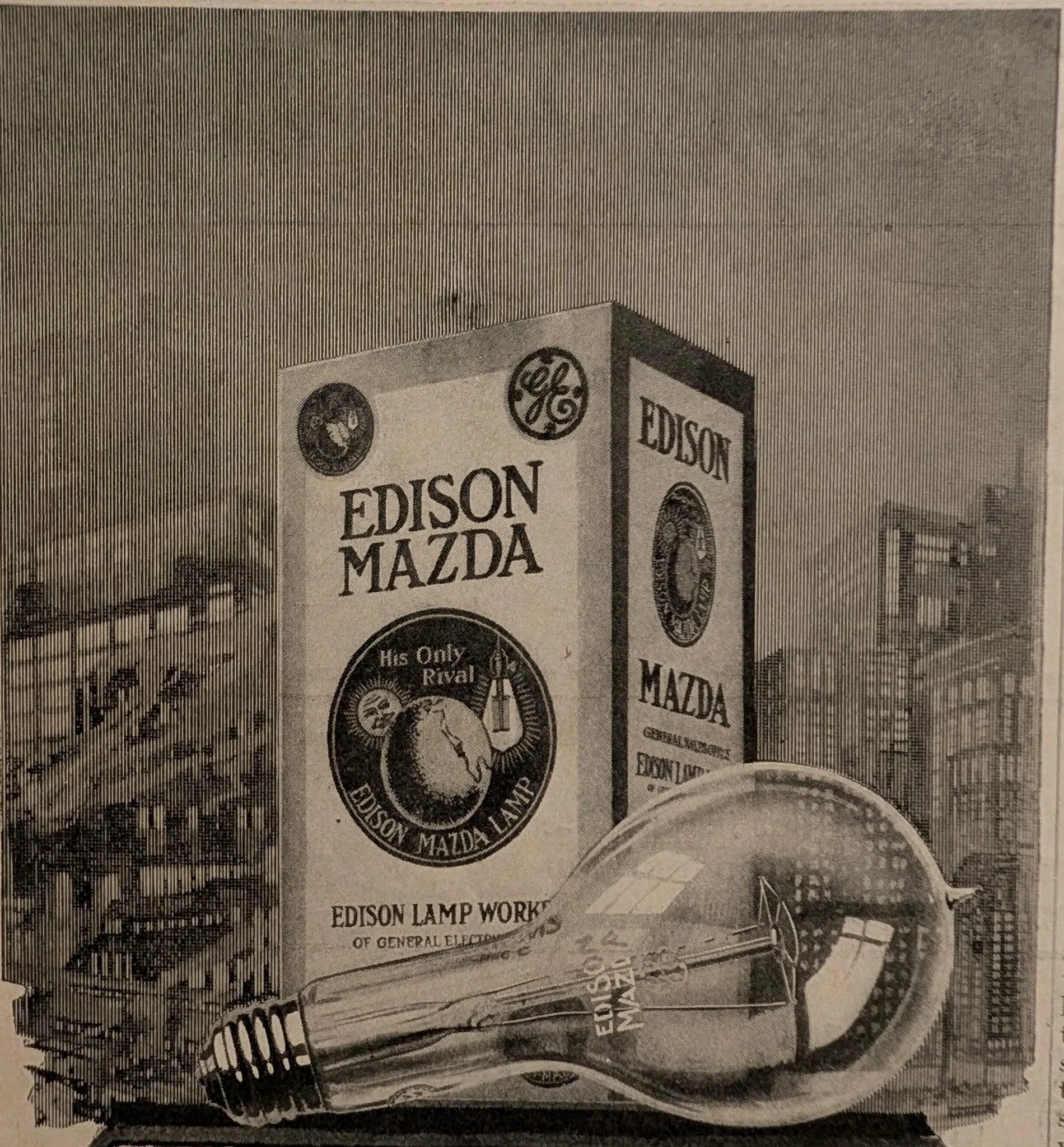 1918 Edison MAZDA Lamp Vintage Adve — The Record Institute