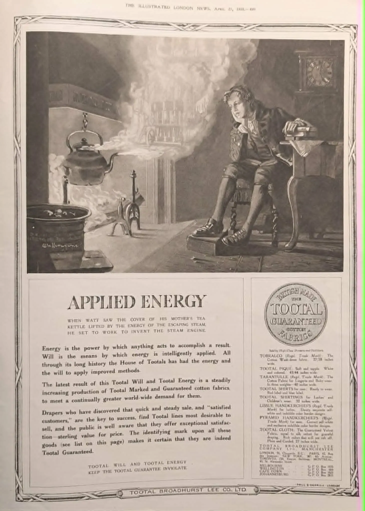 The Time Traveller's Dossier : Tootal Fabrics - The Mechanics of Applied Energy