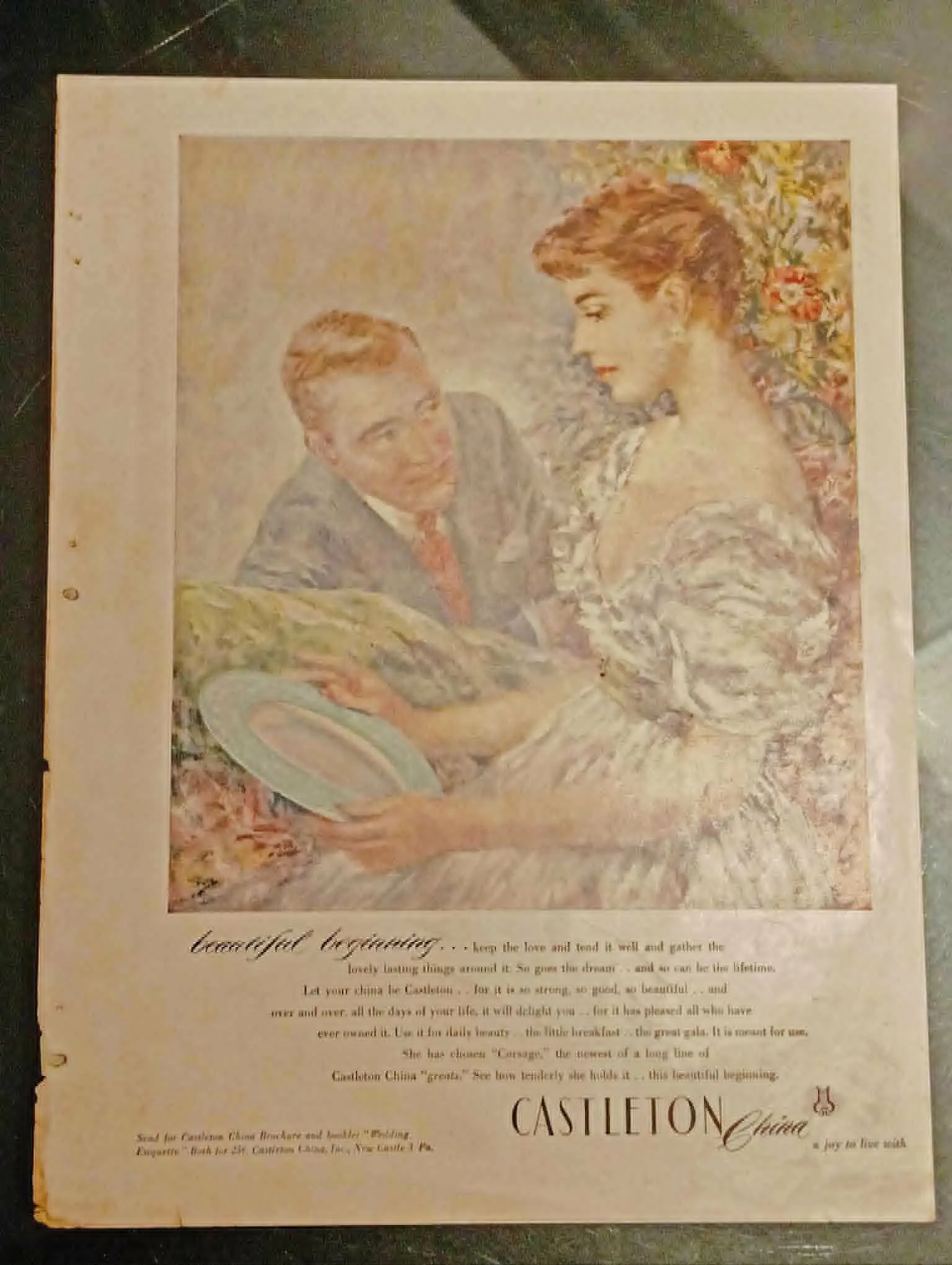 1950s Castleton China Corsage vintage advertisement.