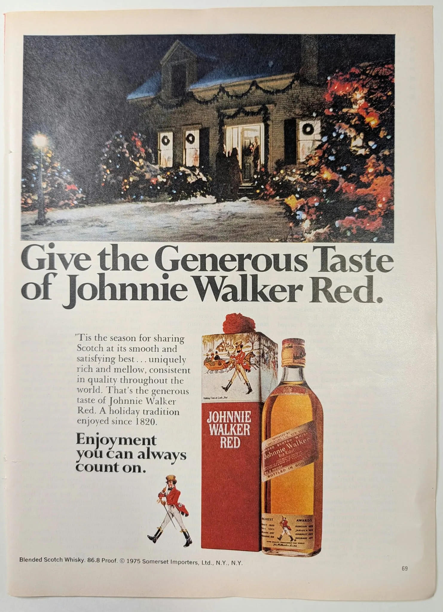1975 Johnnie Walker Red Label vintage advertisement