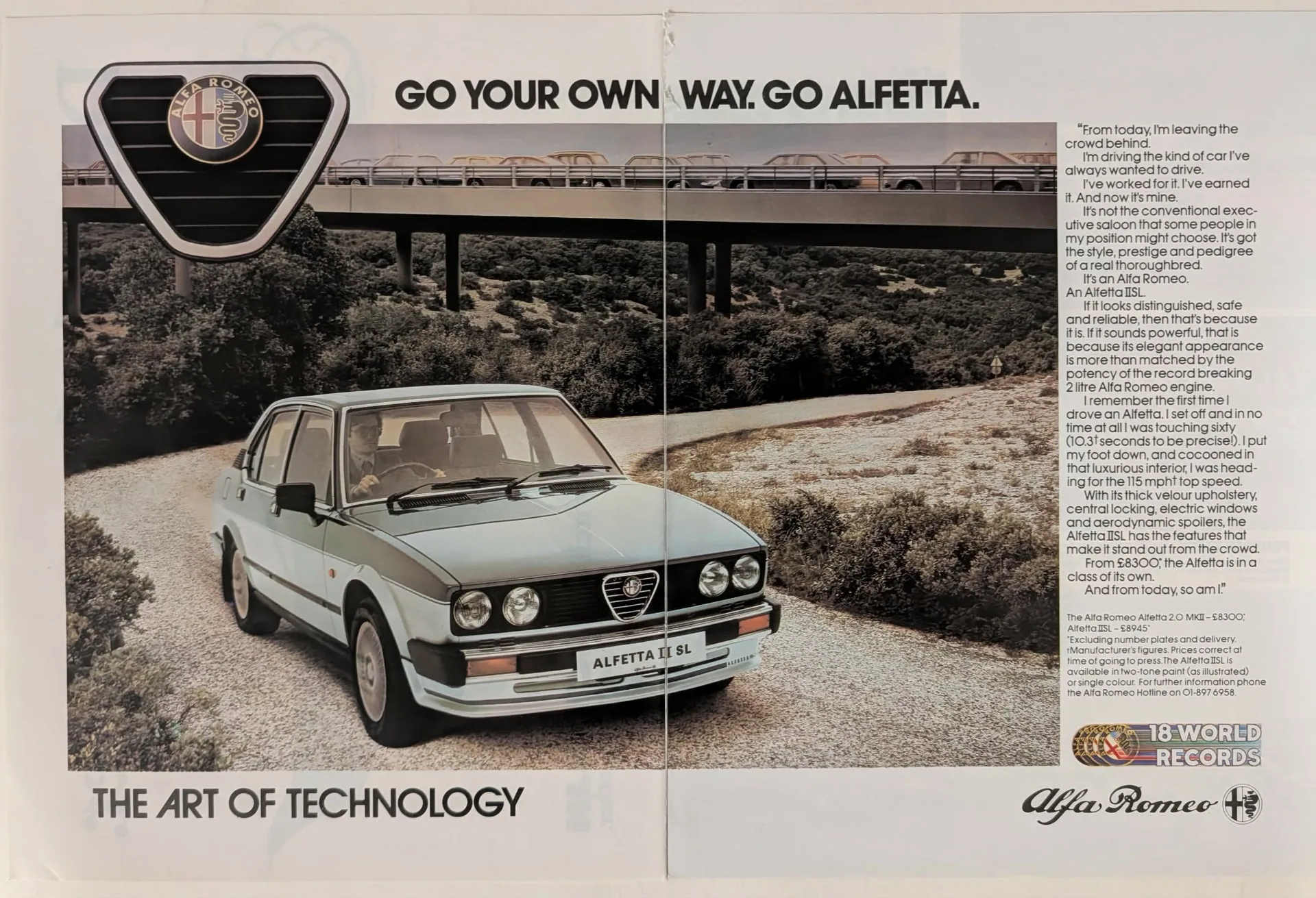 1981 Alfa Romeo Alfetta II SL vintage advertisement