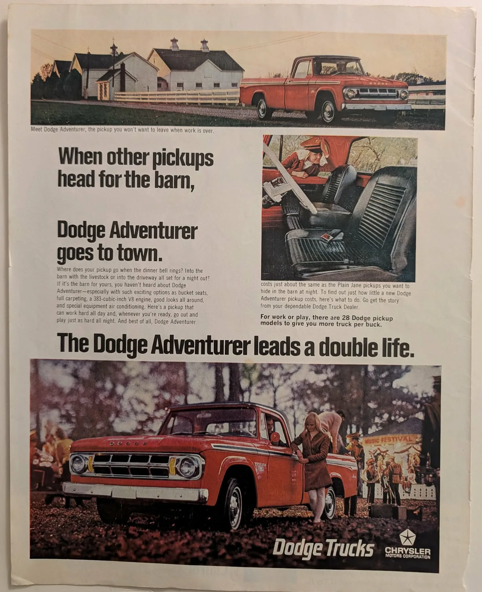 1968 Dodge Adventurer vintage advertisement