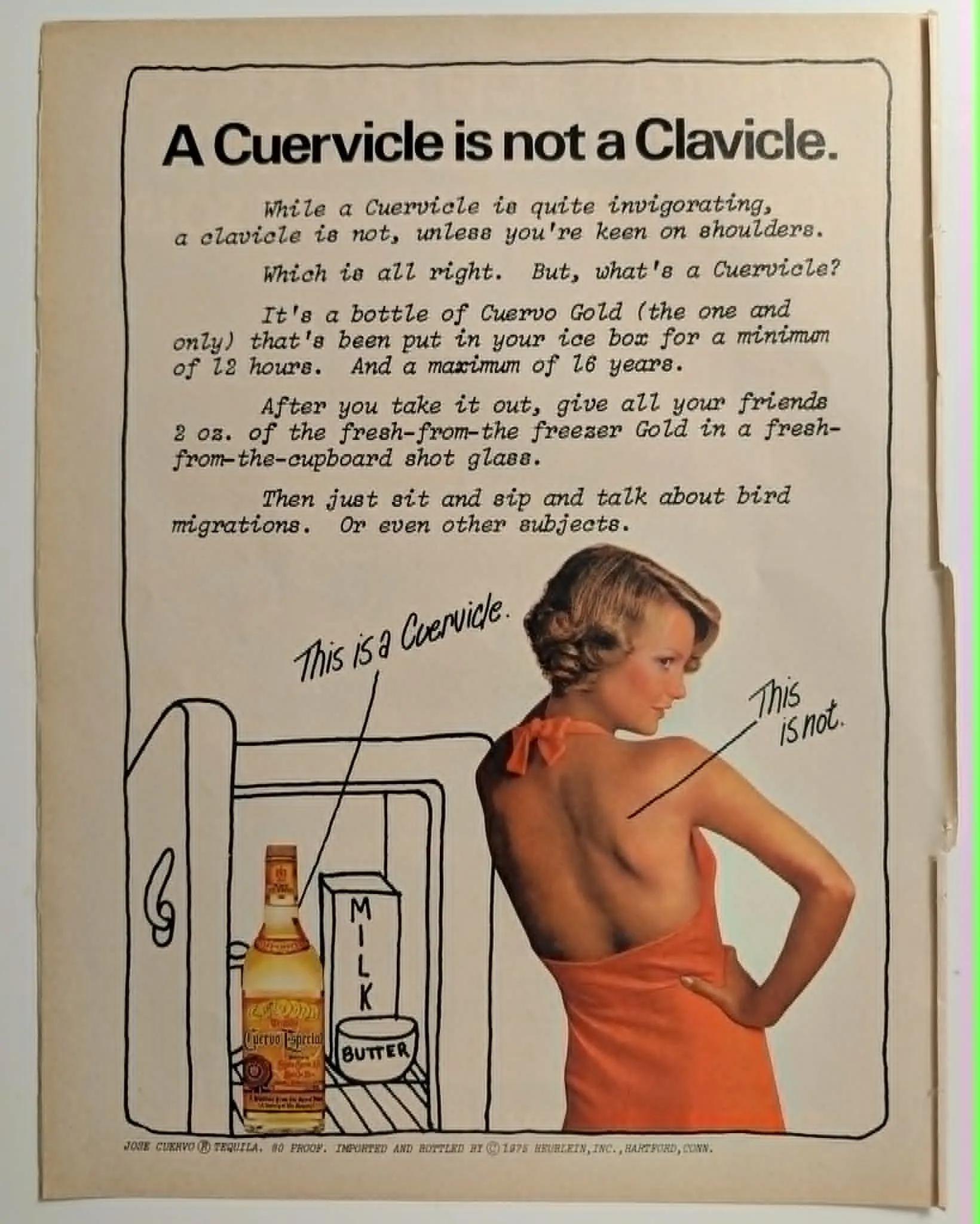 1975 Jose Cuervo Especial Gold vintage advertisement.