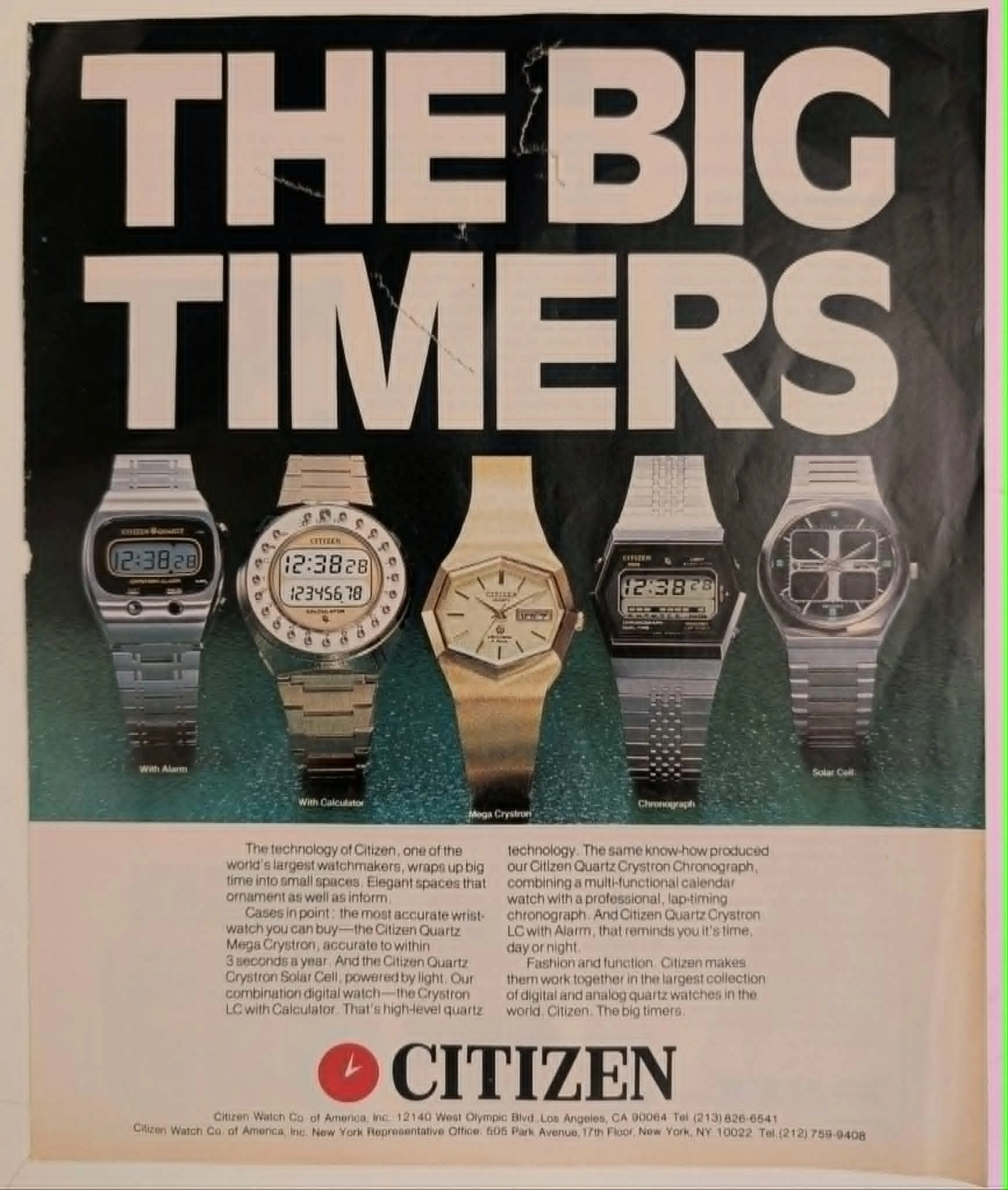 1978 Citizen The Big Timers Quartz Watches Vintage Advertisement (1978) — Class B vintage Lifestyle & Vice 1978 Citizen The Big Timers Quartz Watches Vintage Advertisement (1978) — Class B vintage Lifestyle & Vice