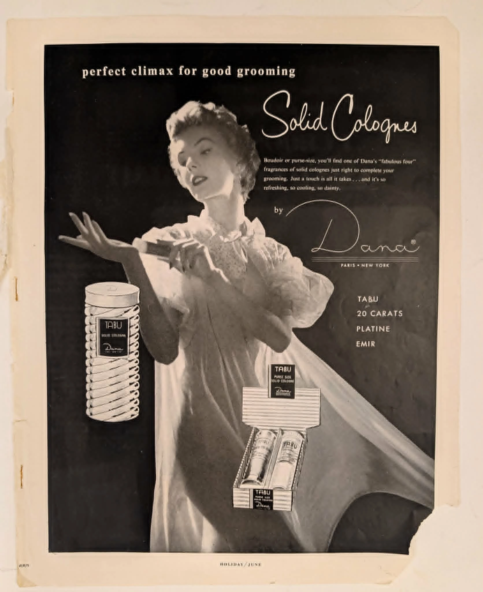 1950s Dana Solid Colognes vintage advertisement