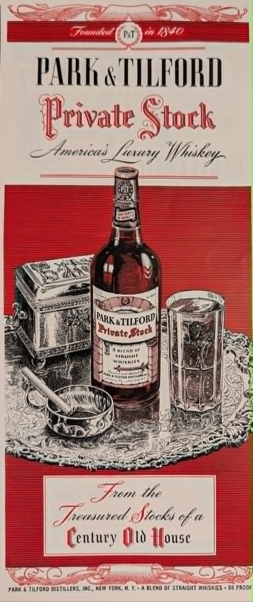 1940 Park & Tilford Private Stock vintage advertisement