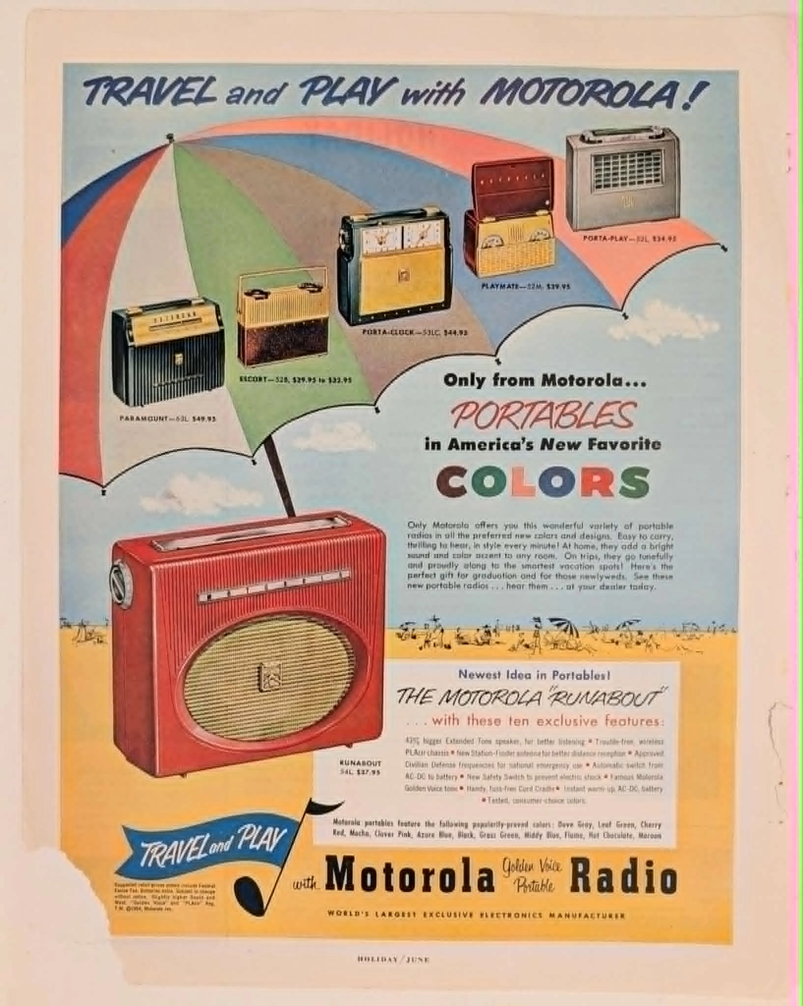 1954 Motorola portable radios vintage advertisement