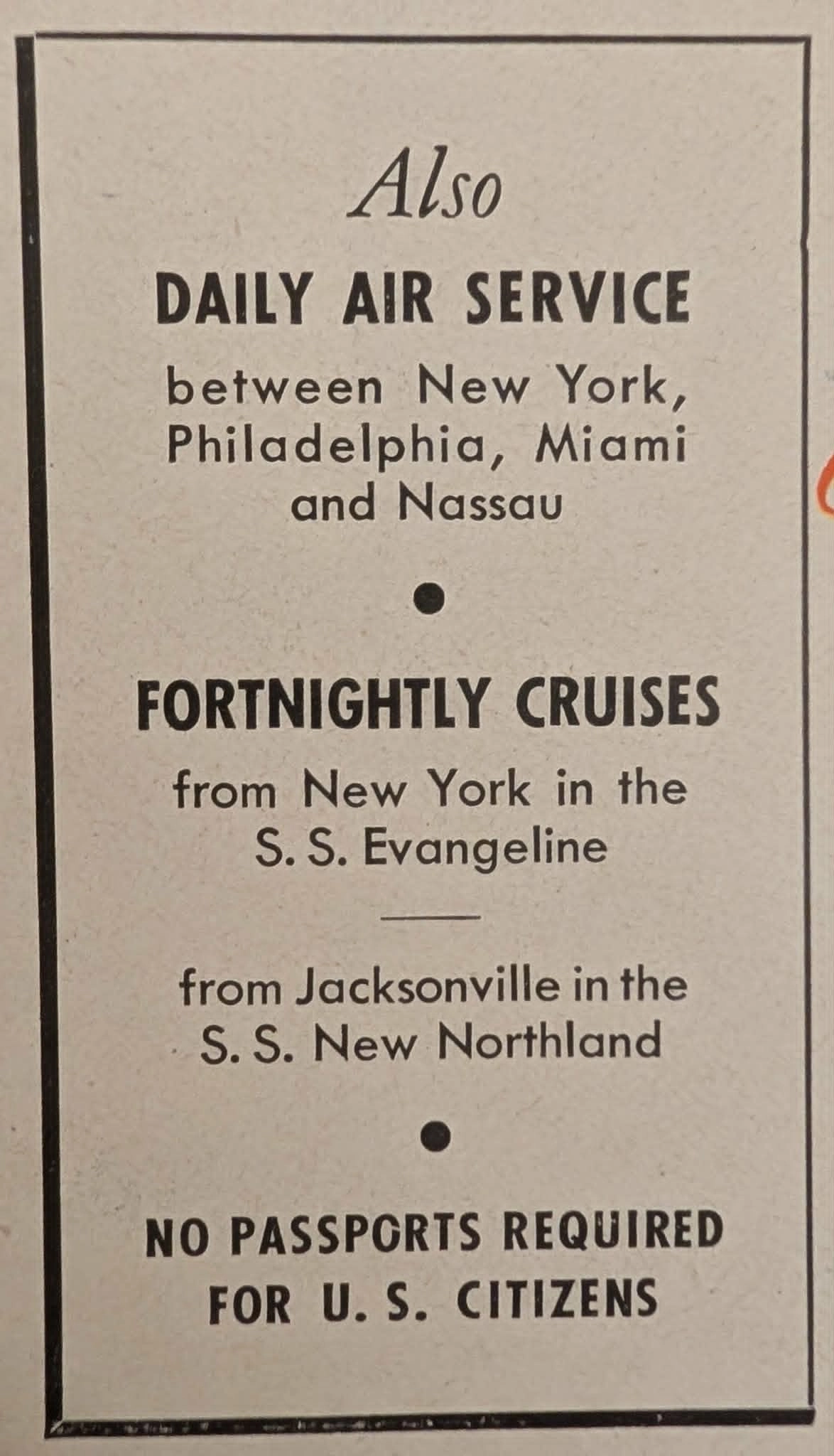 1947 โฆษณาวินเทจ Eastern Steamship Lines S.S. Yarmouth ล่องเรือไปแนสซอ — ภาพย่อที่ 6