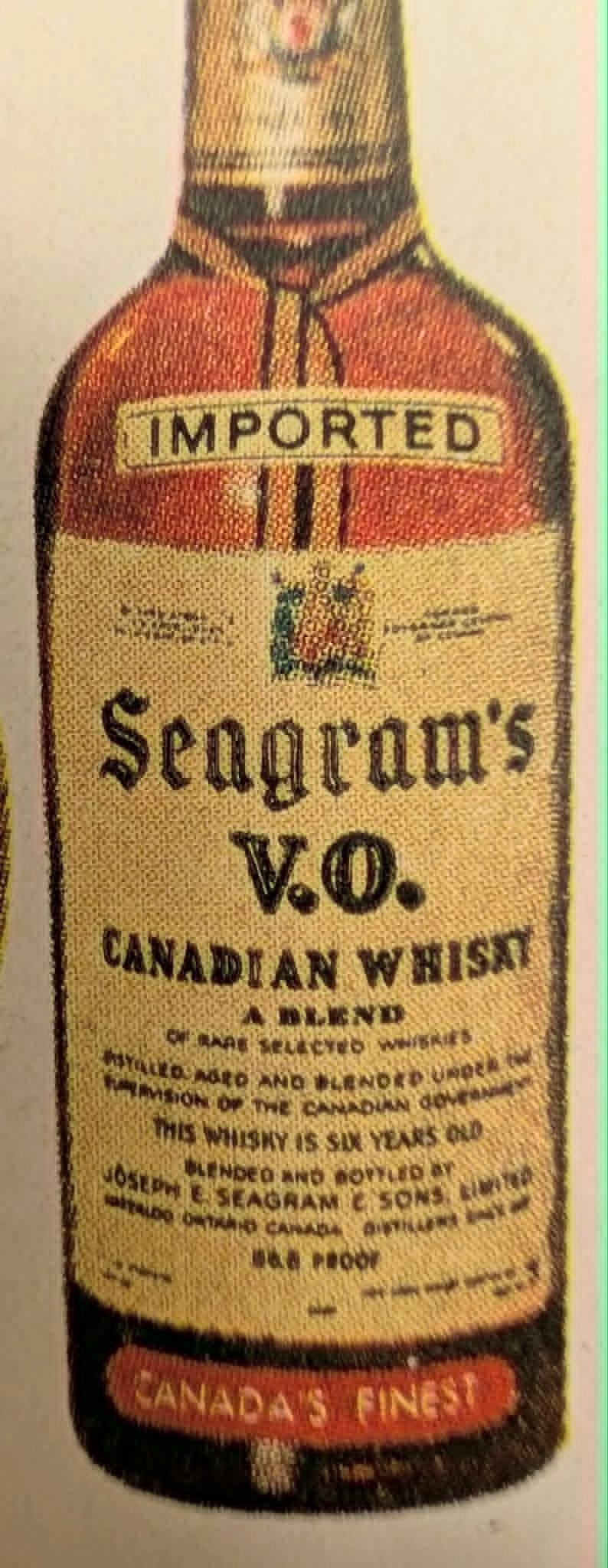 1959 Seagram's V.O. Canadian Whisky Vintage Advertisement — Thumbnail 3