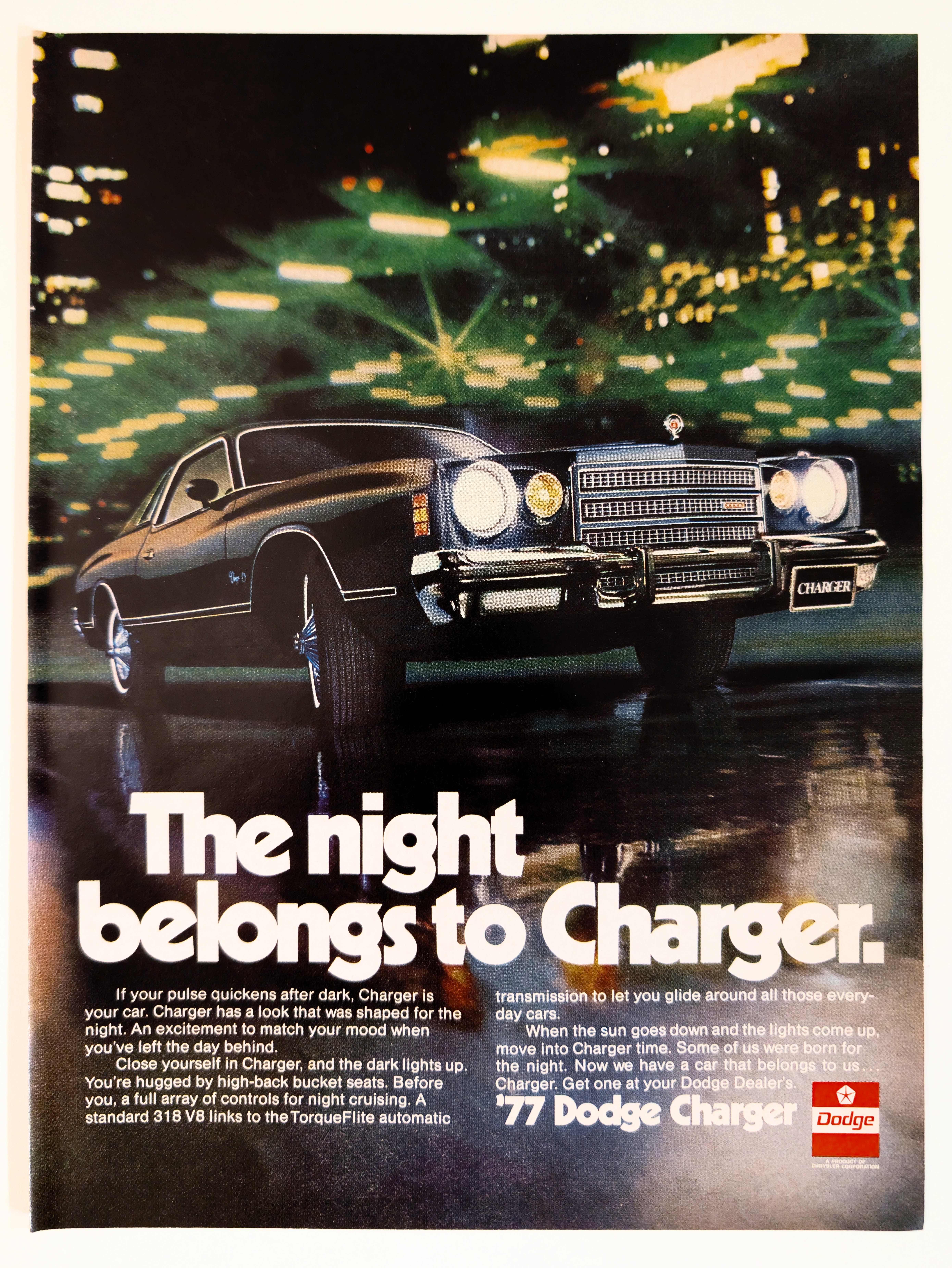 Dodge Charger SE (1977) "The Night Belongs to Charger" (1977) — Class A vintage Automotive