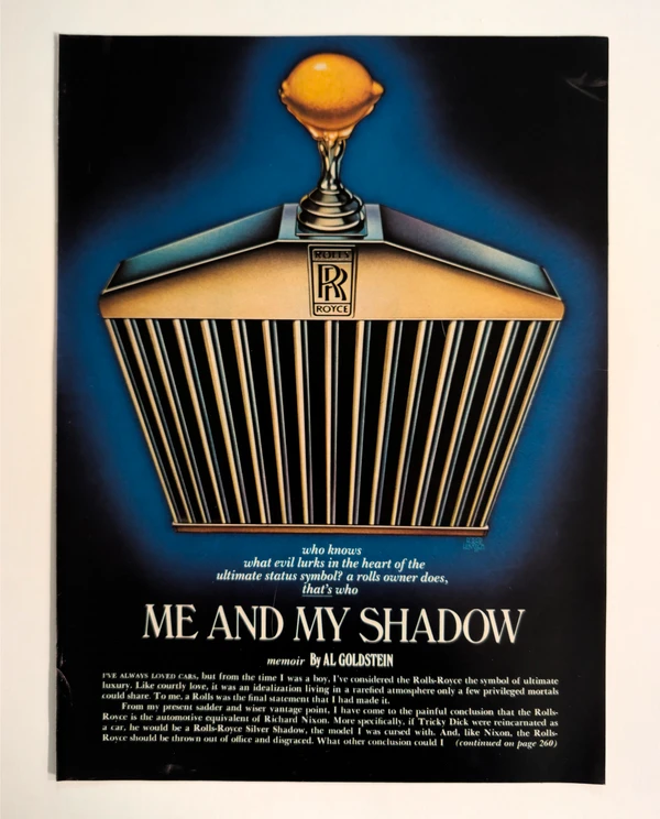 "Me and My Shadow" Rolls-Royce Satirical Illustration