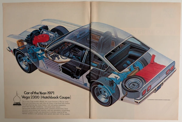 Chevrolet Vega 2300 "X-Ray Cutaway" Art by Shusei Nagaoka