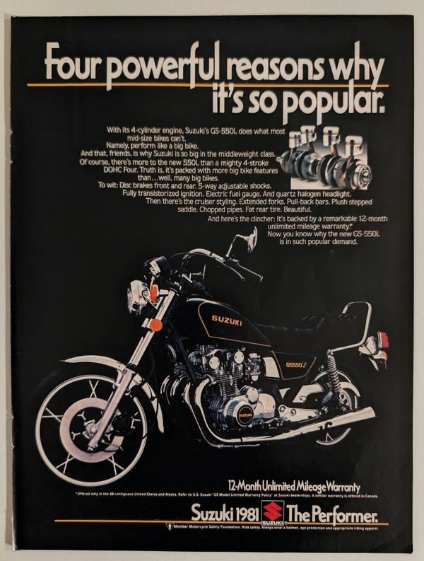 Suzuki GS-550L "The Performer" (Four Powerful Reasons)