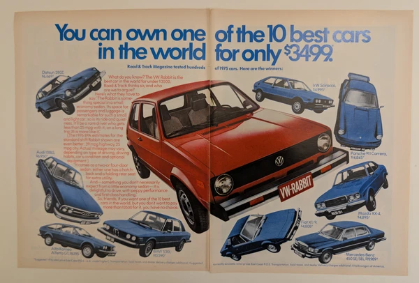 VW Rabbit "10 Best Cars in the World" Comparison