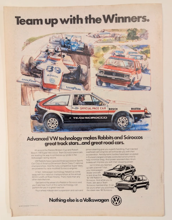 VW Scirocco & Rabbit "Team up with the Winners"