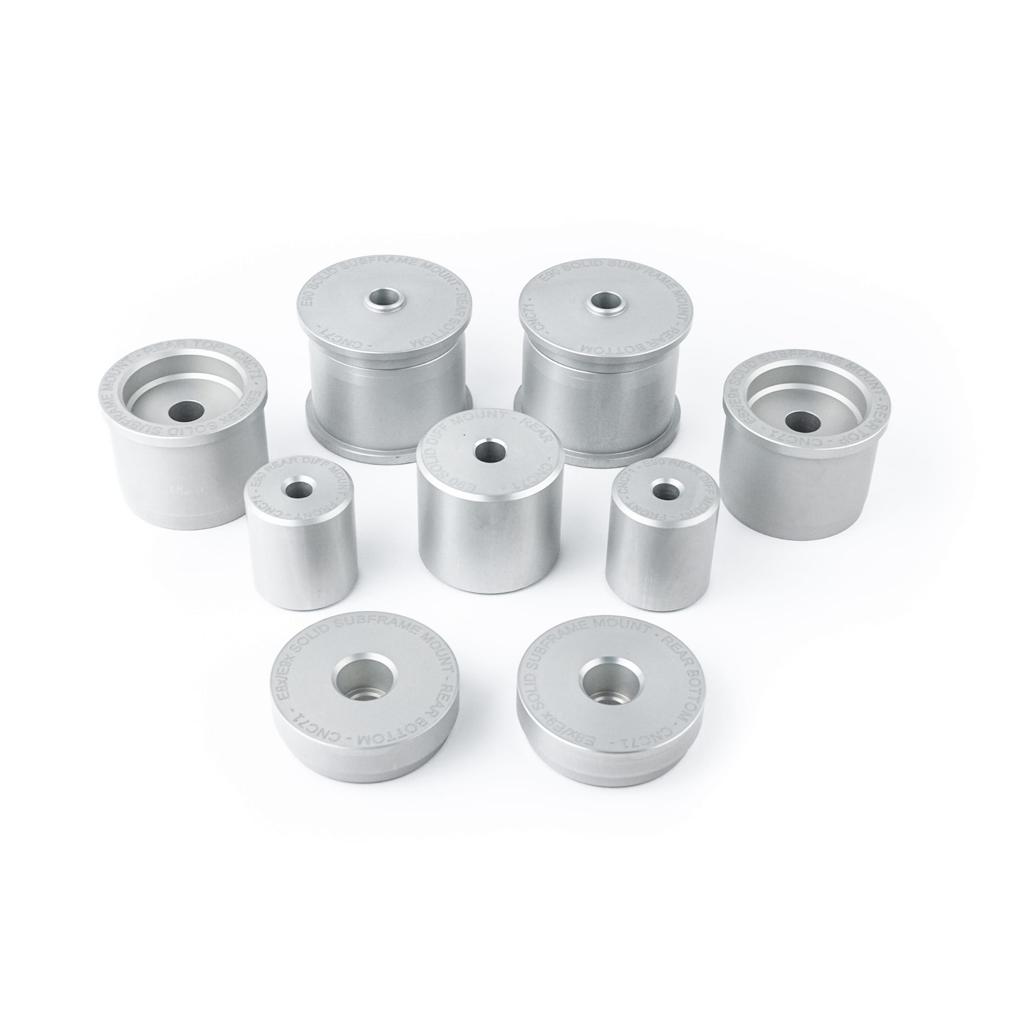 CNC71 achter solid aluminum bushings upgrade kit BMW E81/E82/E87/E88 E90/E91/E92/E93