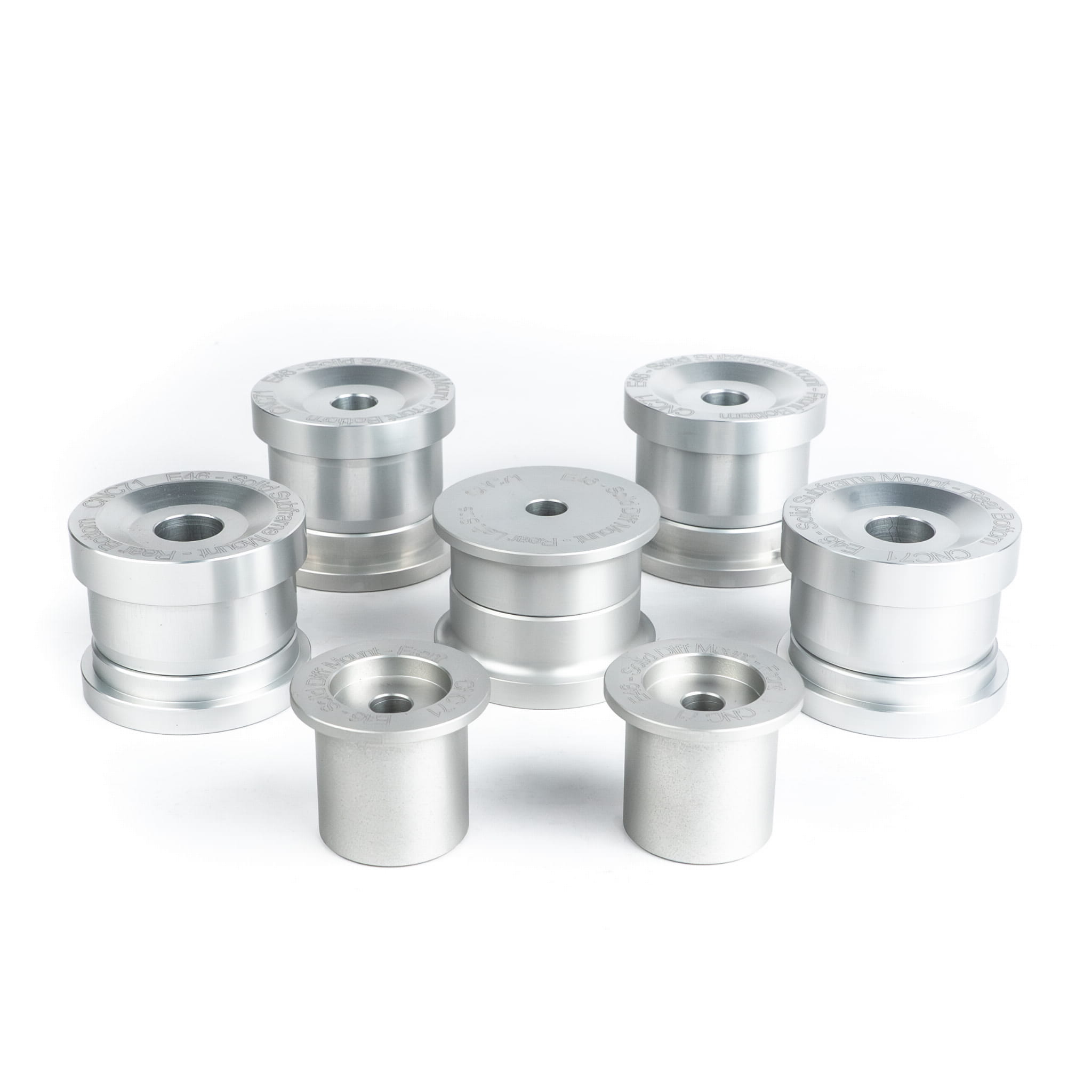 CNC71 achter solid aluminum bushings upgrade kit BMW E46