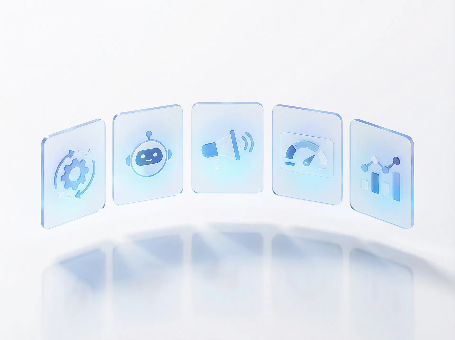 FutureAI's fem kerneservices: automatisering, AI-agenter, marketing, effektivisering og data