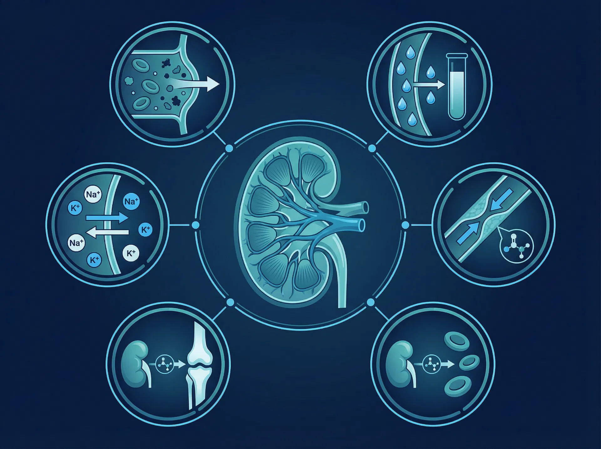 وظائف الكلى الستة