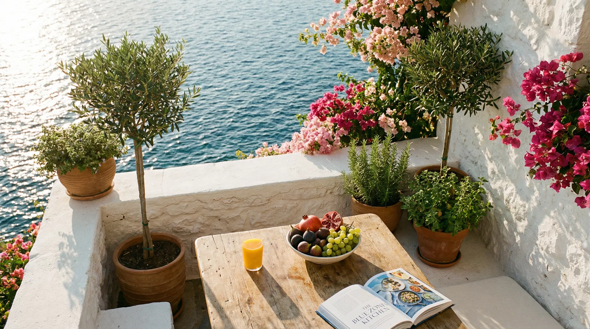 Mediterranean lifestyle — terrace overlooking the sea