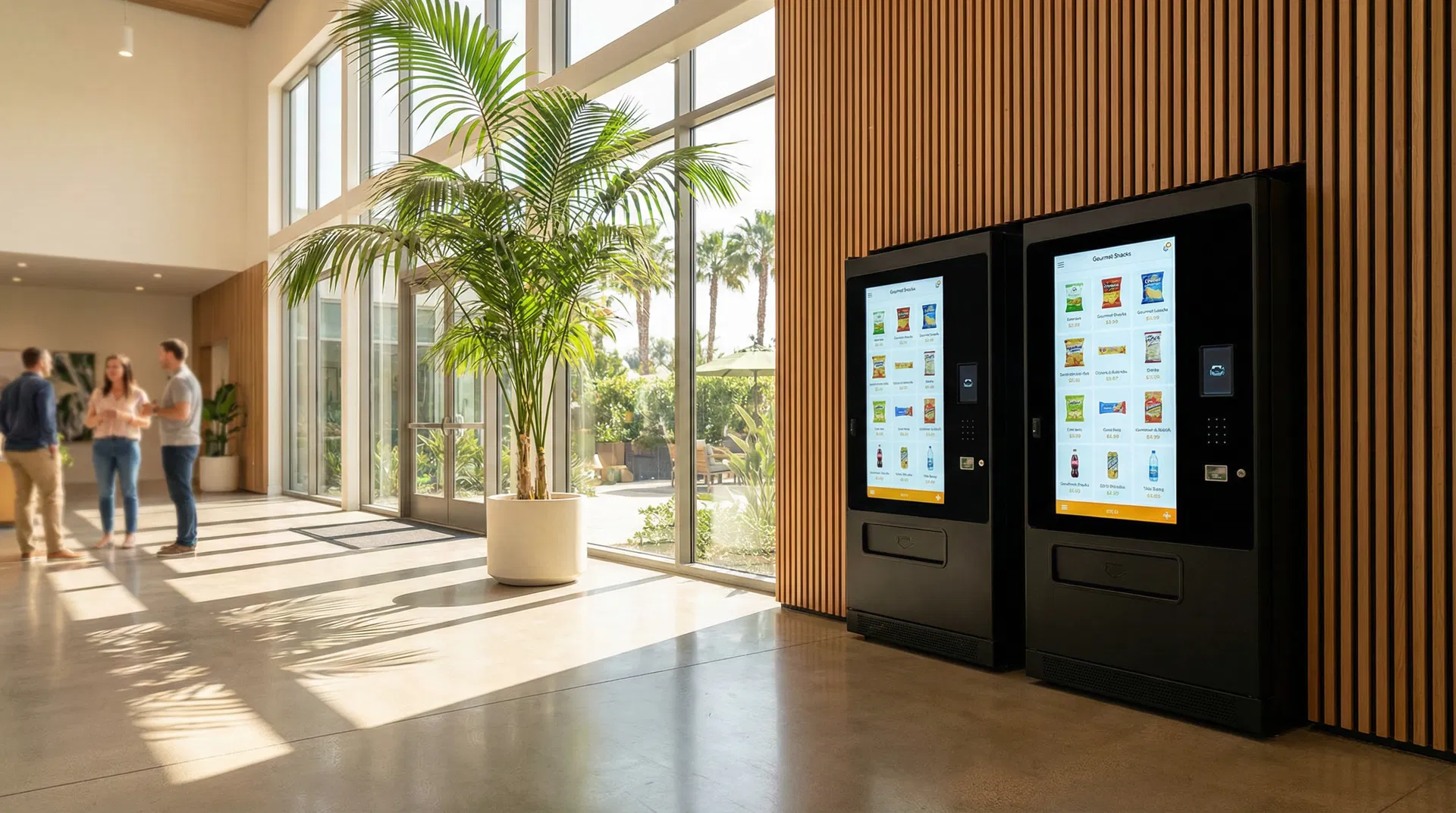 AI smart vending machines in a modern California office
