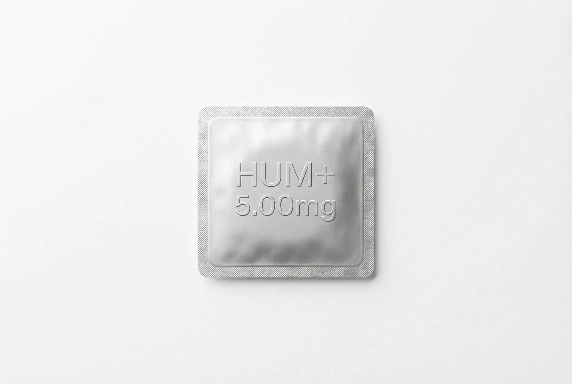 HUM+ single-dose CO₂-sealed pharmaceutical foil packet