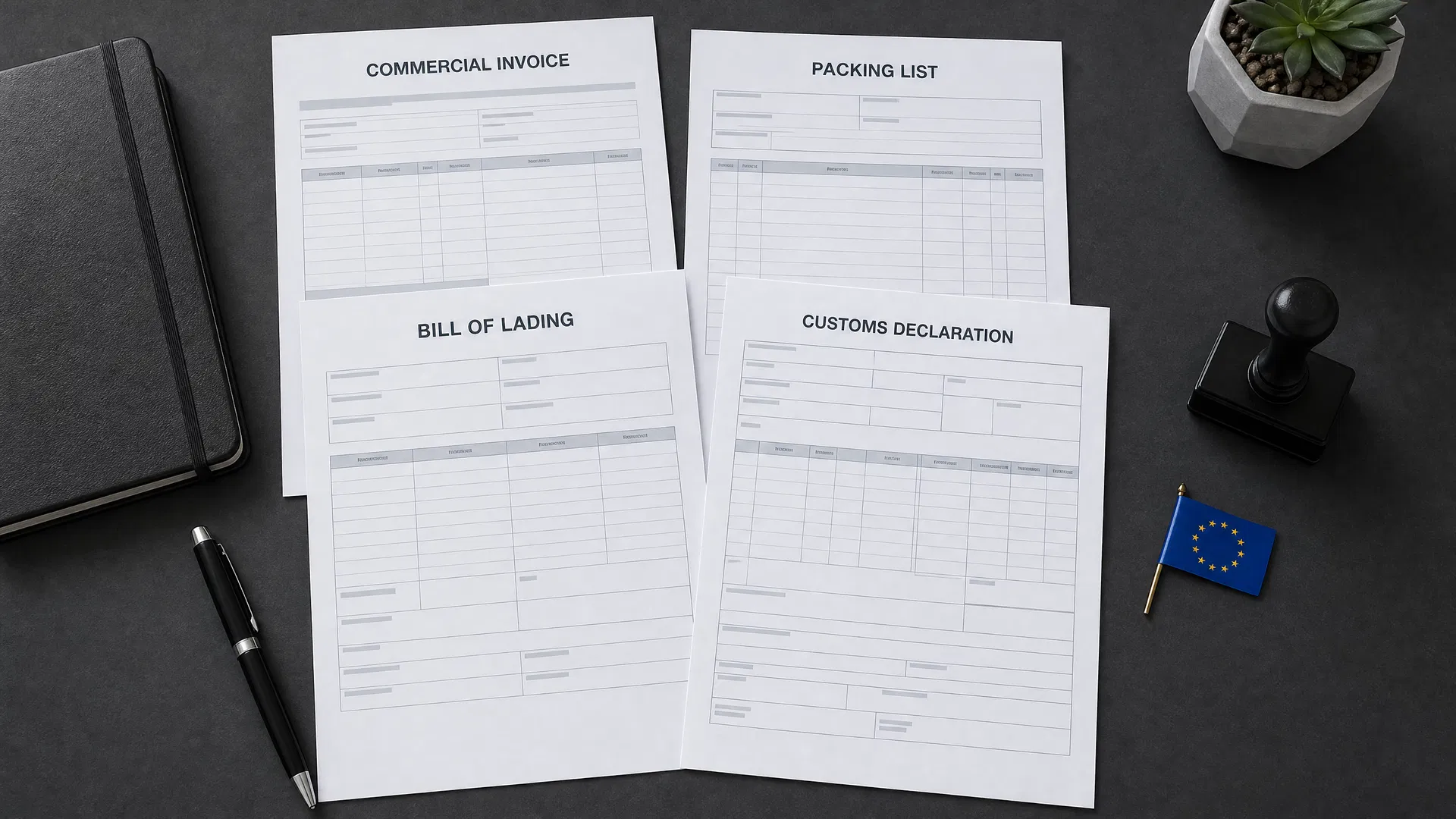 Customs clearance documents including commercial invoice, bill of lading and customs declaration — Limassol Port Cyprus guide