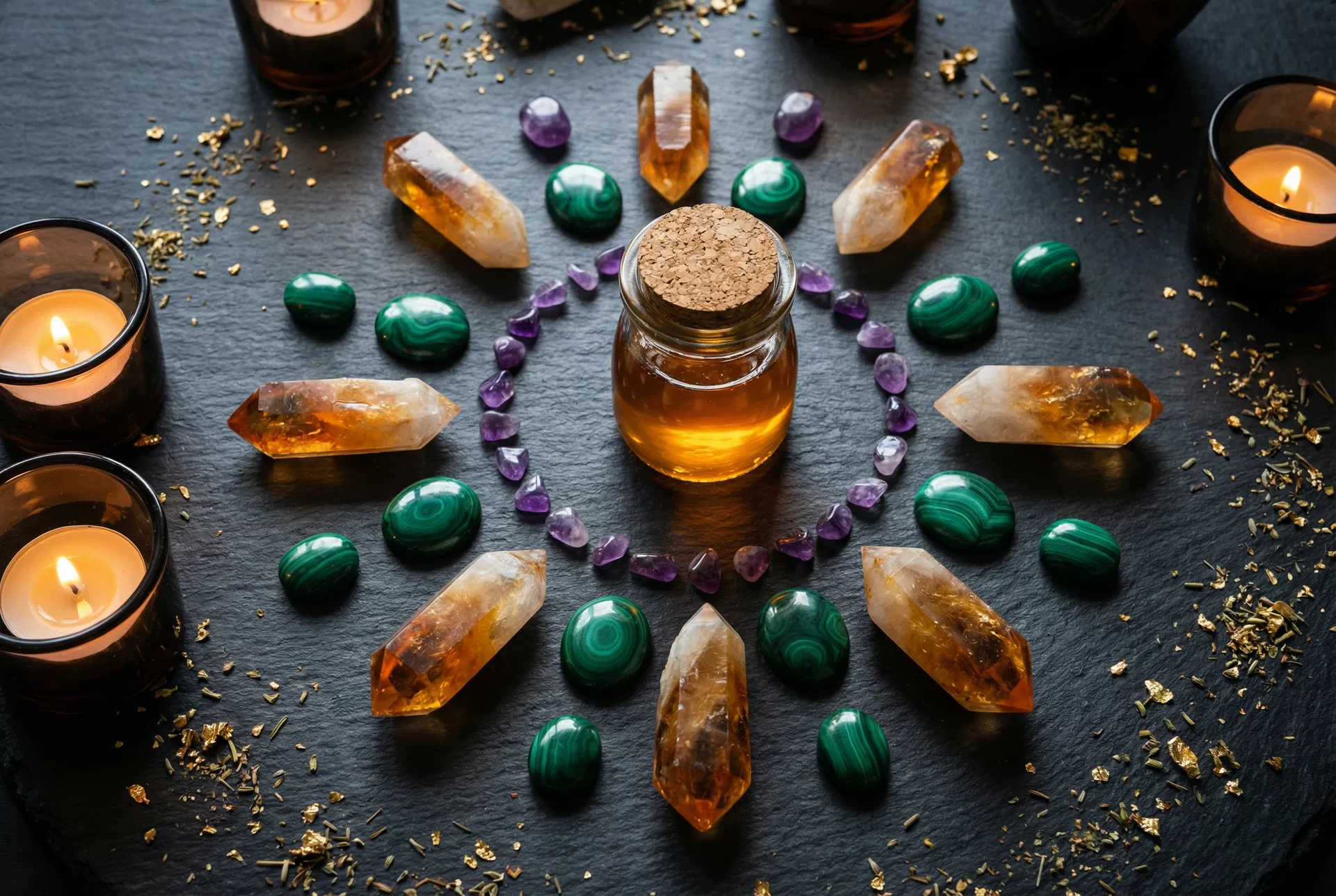 水晶と宝石の祭壇