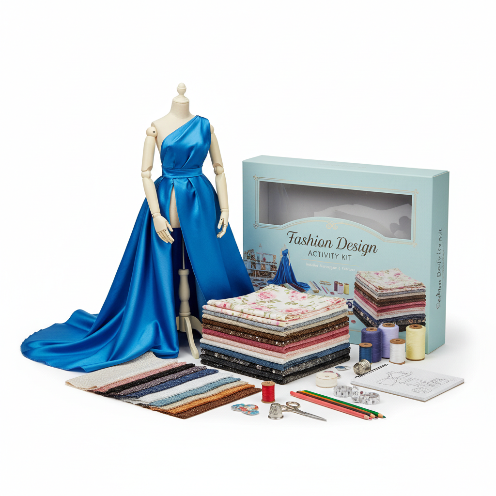 Fashion Design Activity Kit with Mannequin & Fabrics