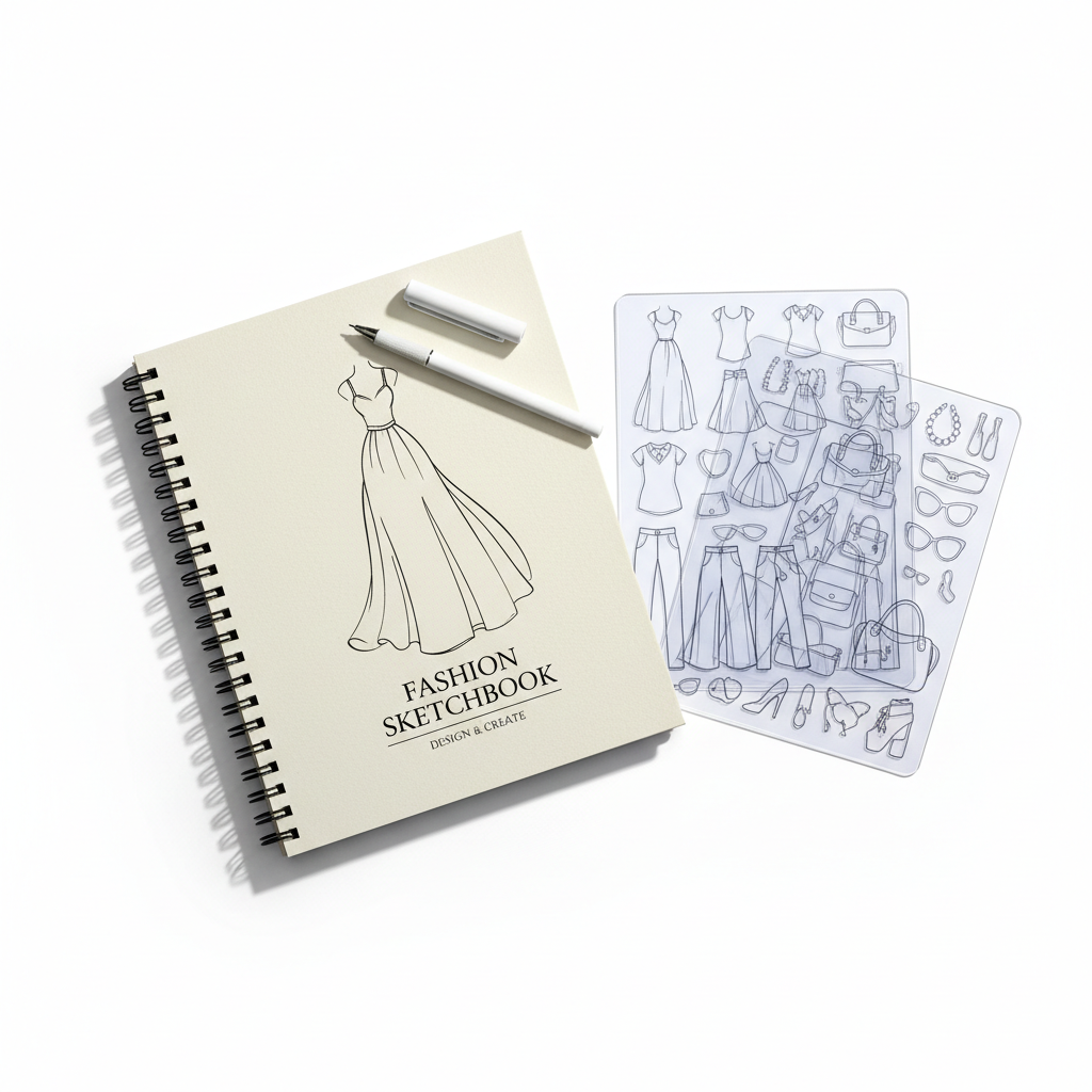 Fashion Sketchbook & Stencil Set