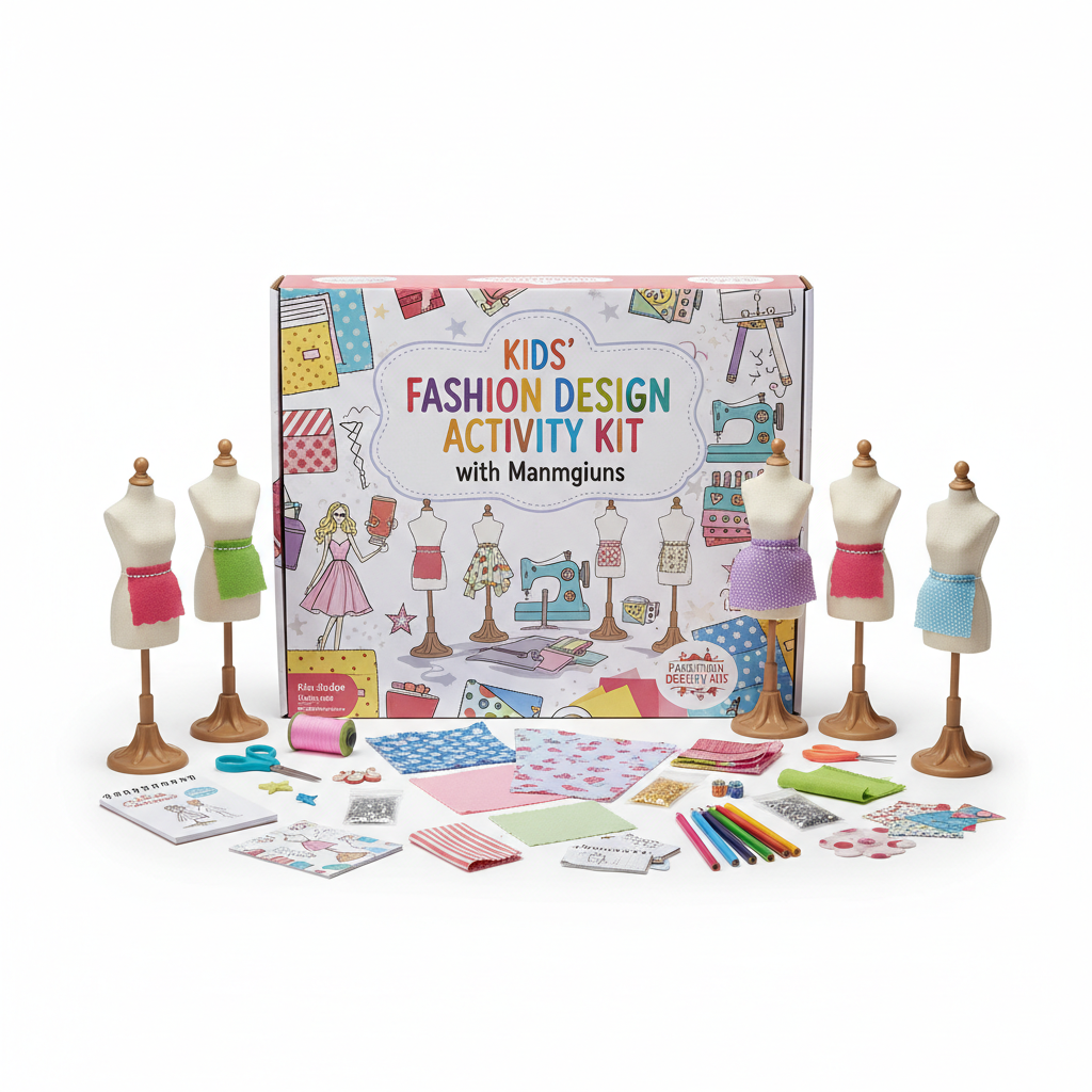 Kids' Fashion Design Activity Kit with Mannequins