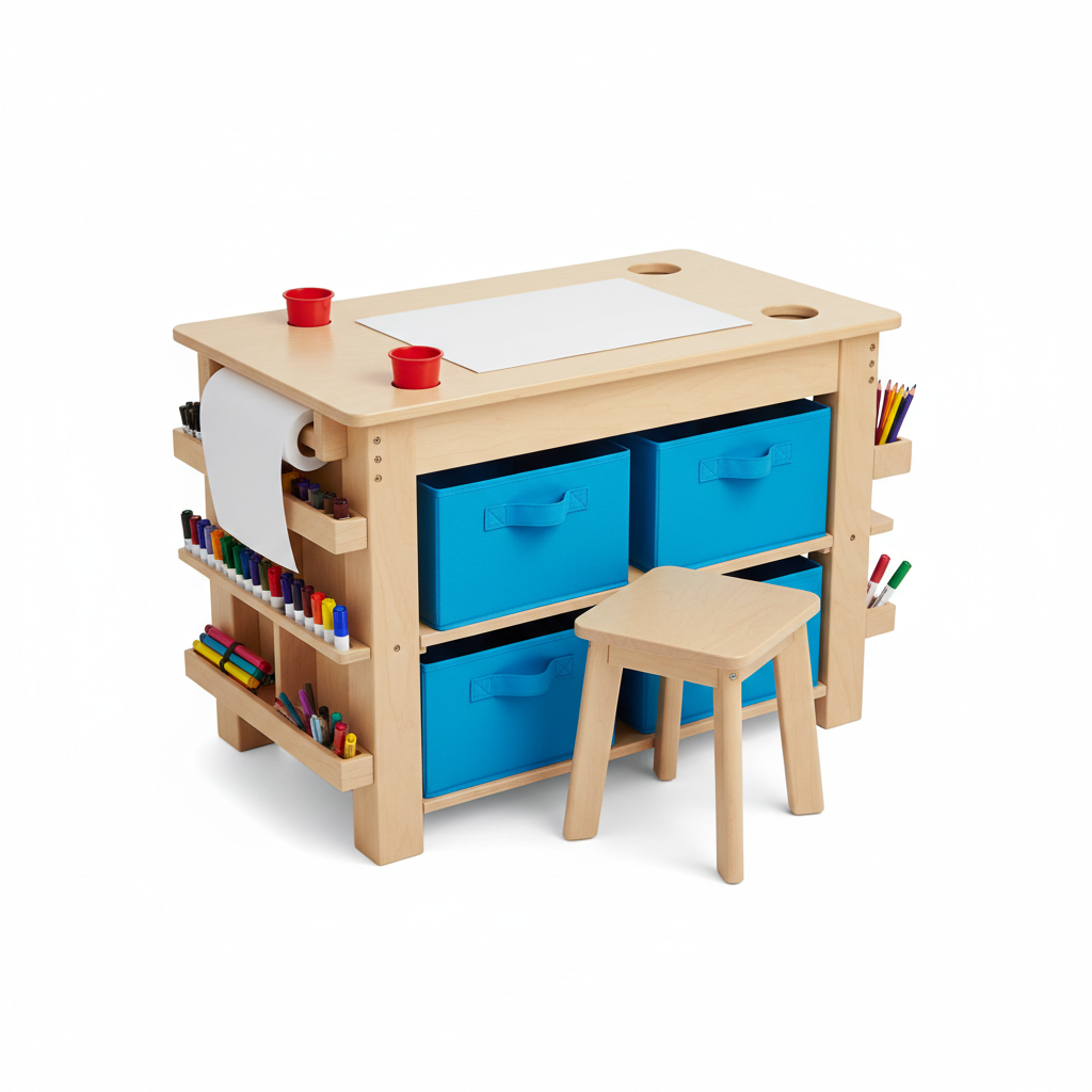 KidKraft Deluxe Wood Art Table with Storage