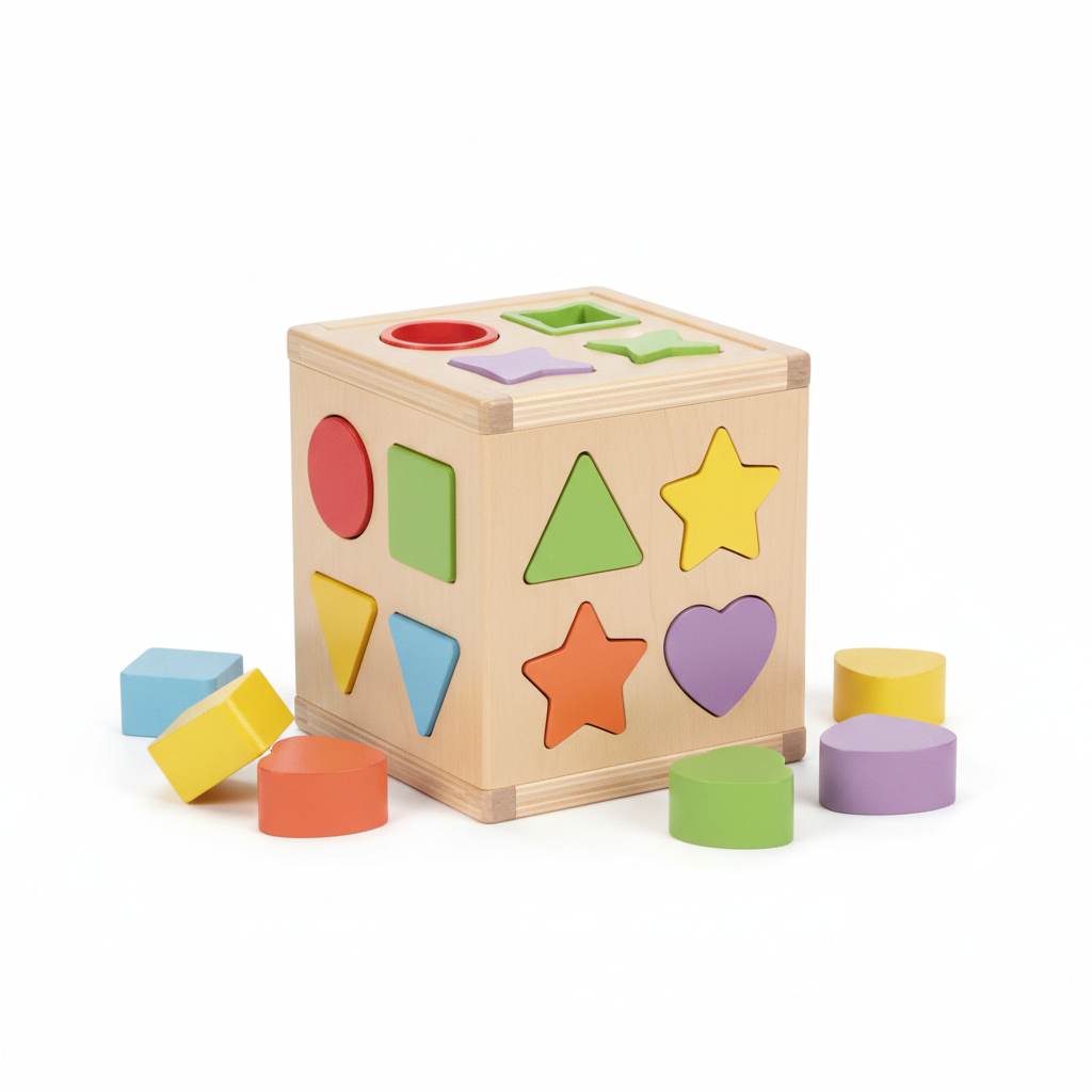 Melissa & Doug Wooden Shape Sorting Cube