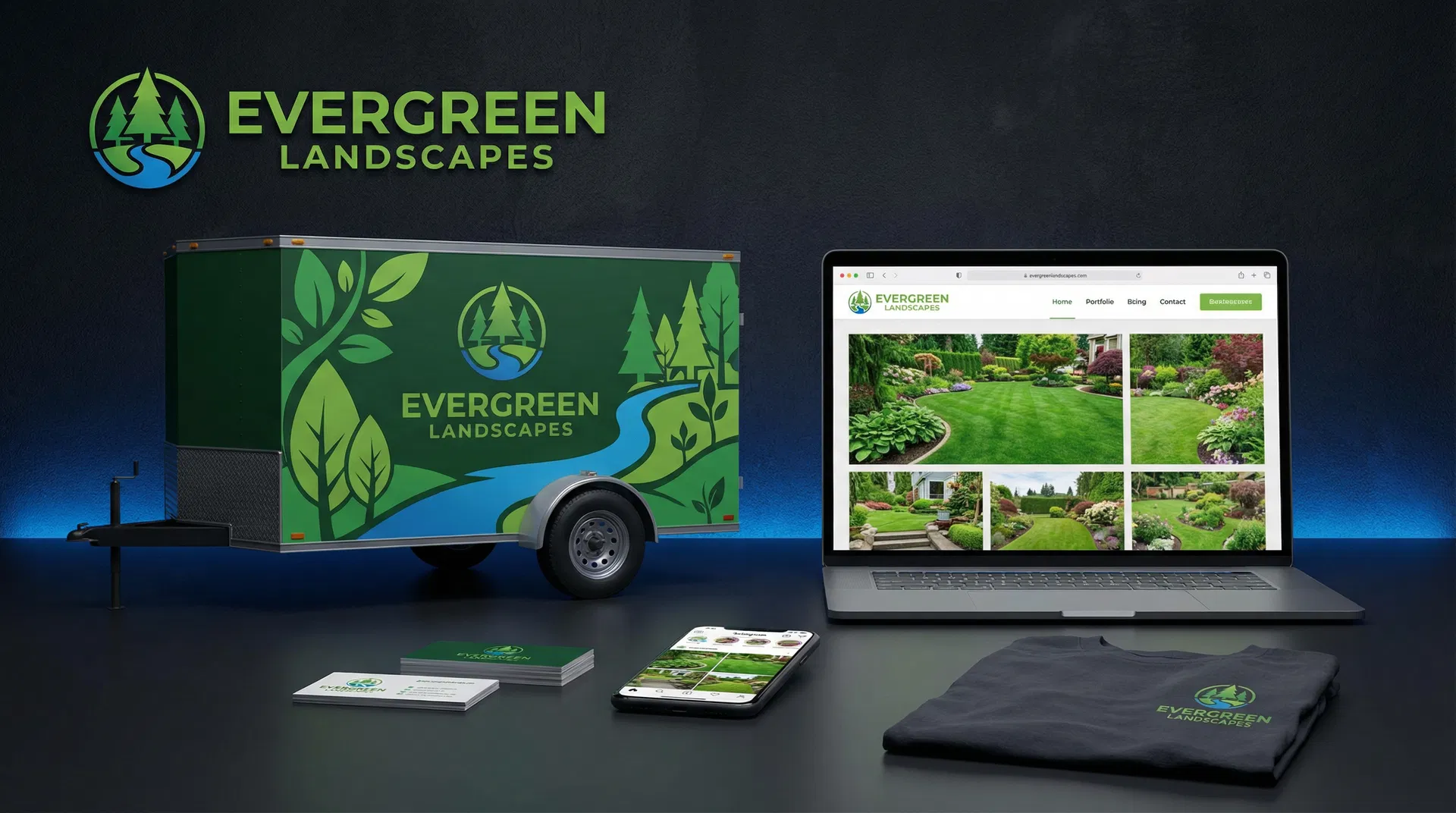 Evergreen Landscapes brand transformation by Adapt Branding