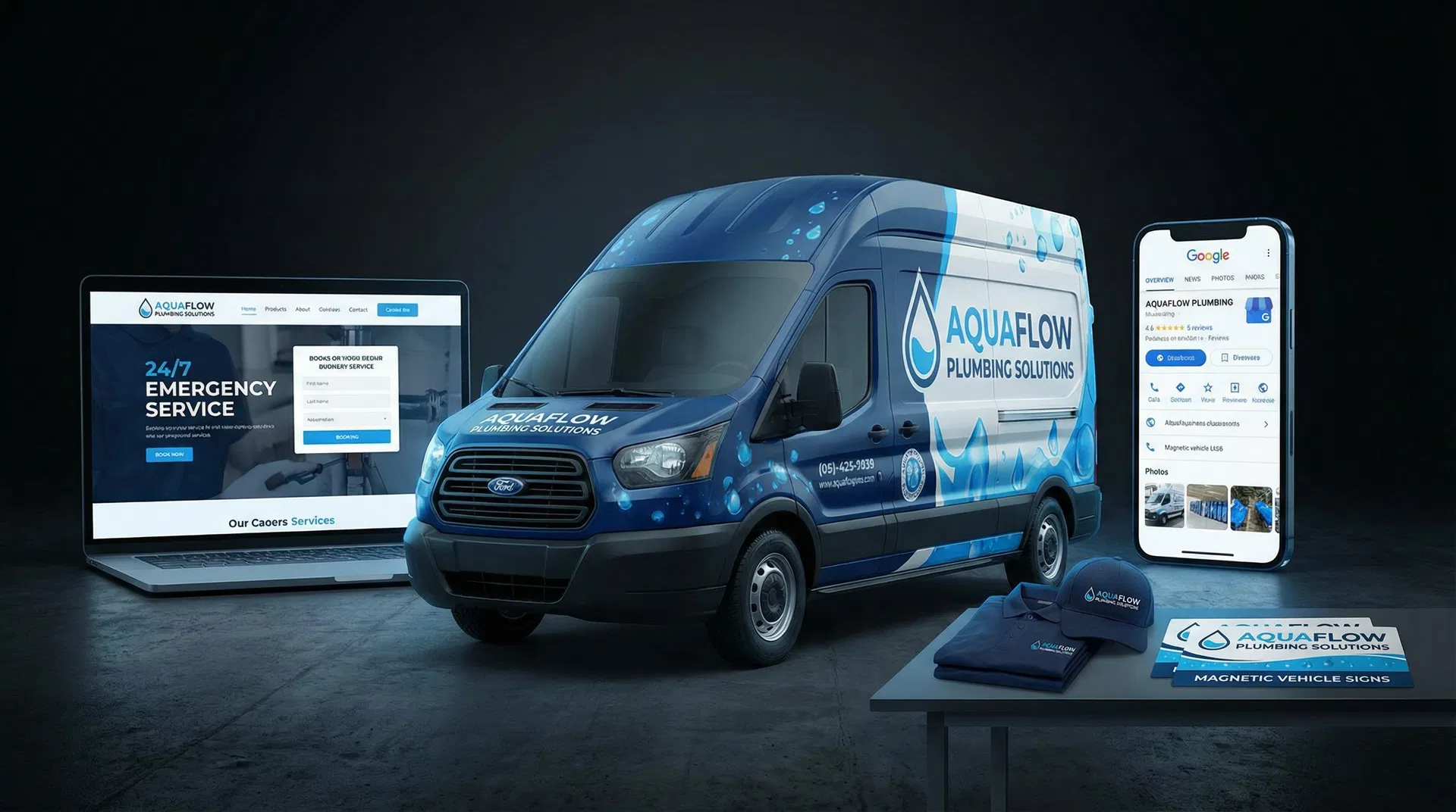 AquaFlow Plumbing Solutions brand transformation by Adapt Branding