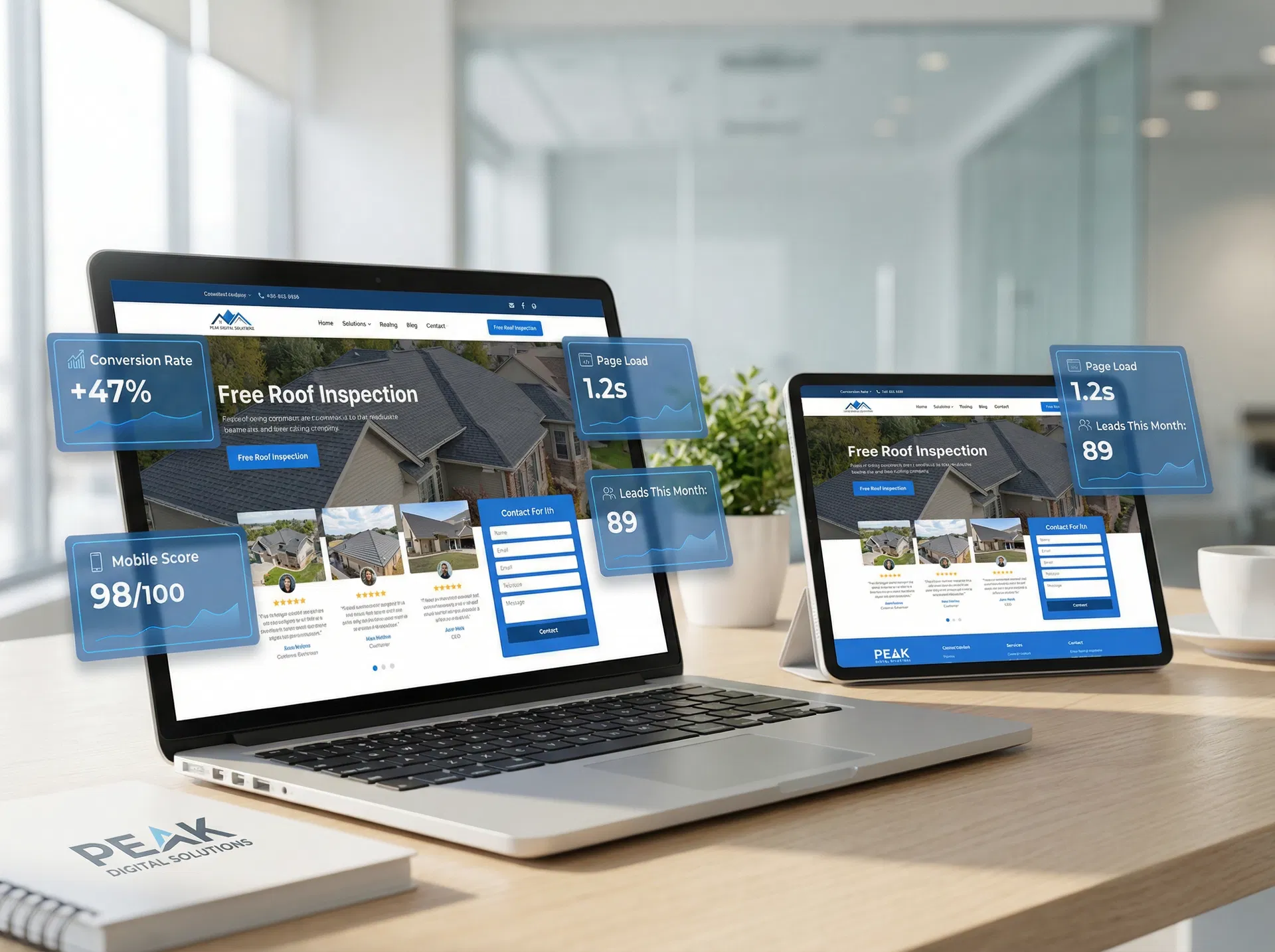 Website analytics and conversion tracking dashboard