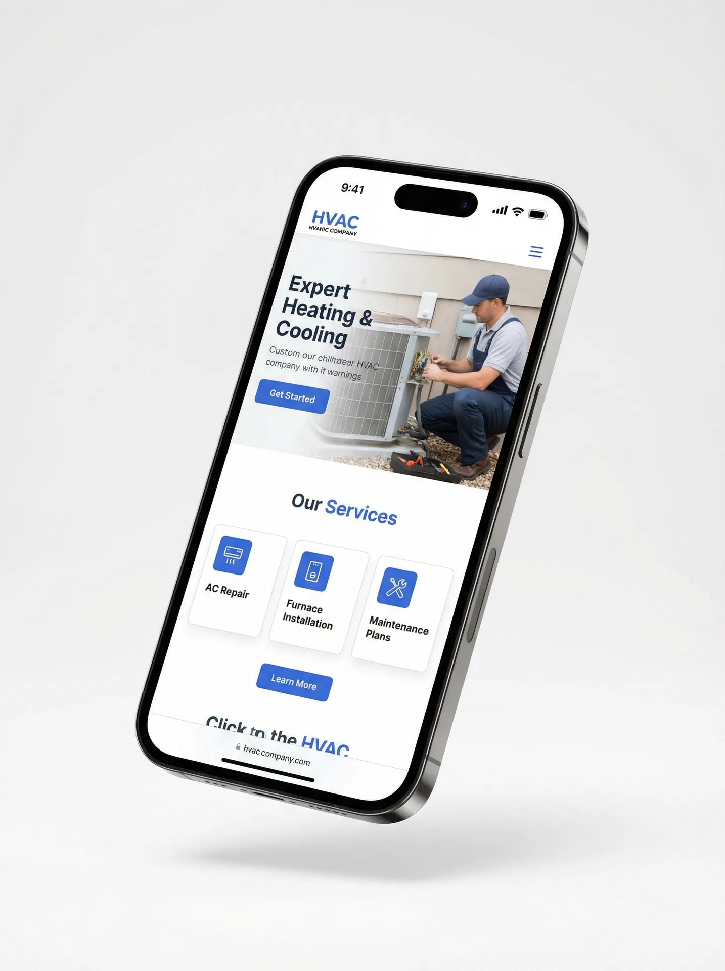 Custom Websites website on phone